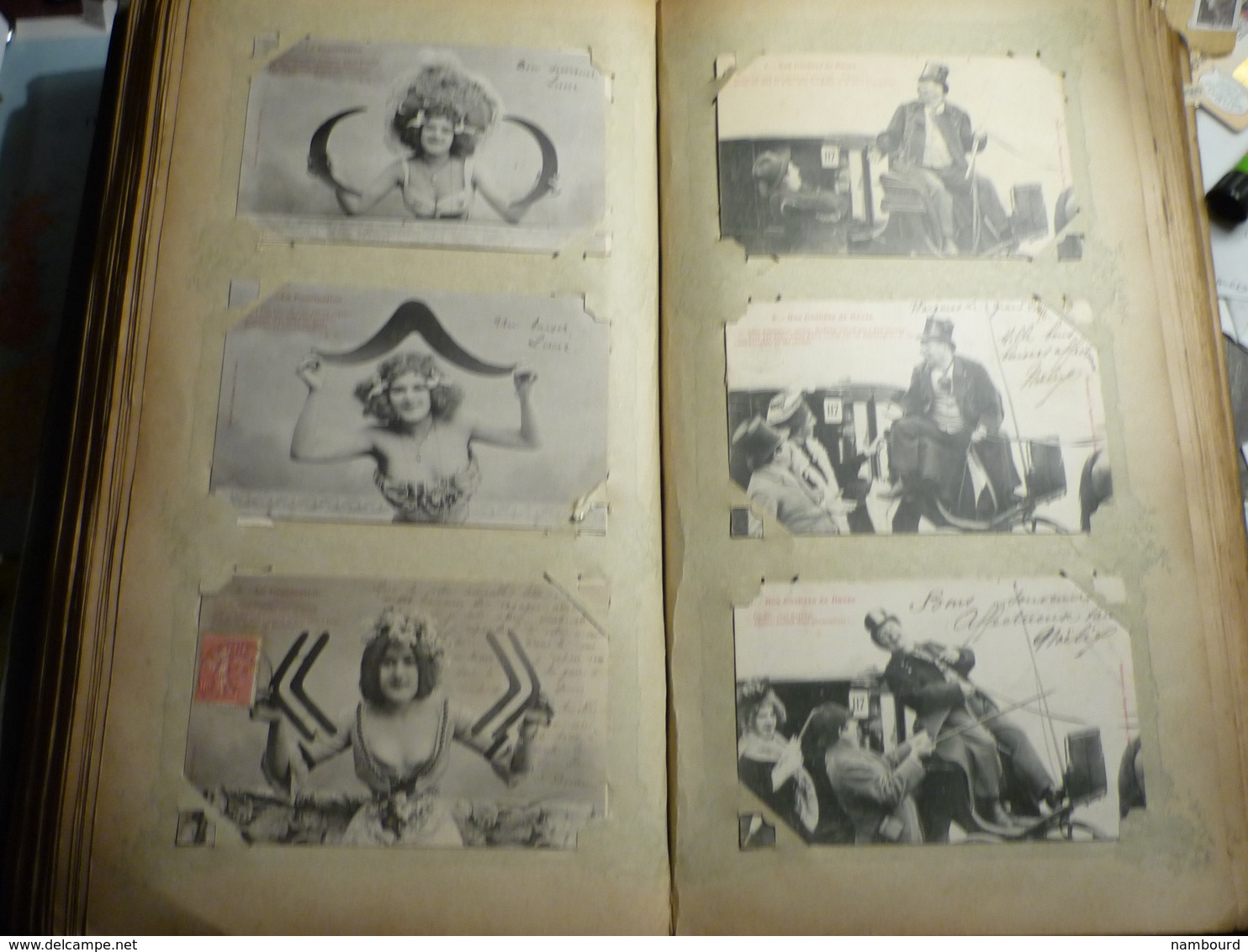 Lot de 696 cartes fantaisie Bergeret dans un gros album ancien de 232 pages