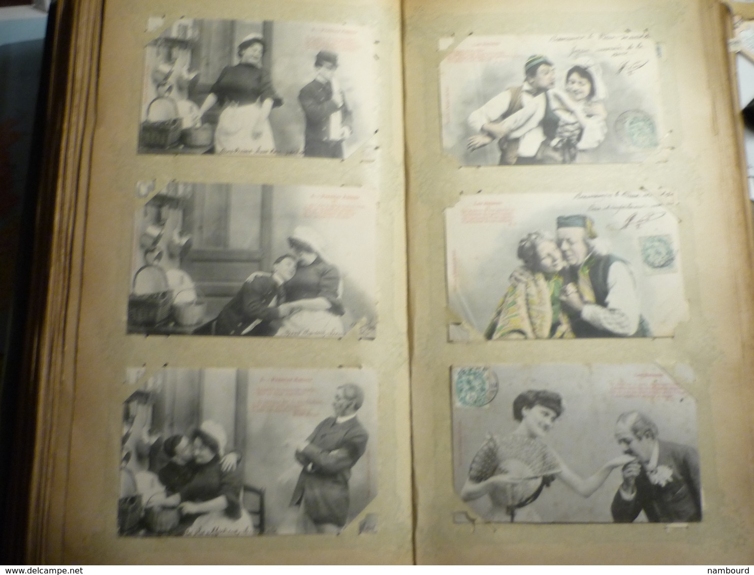 Lot de 696 cartes fantaisie Bergeret dans un gros album ancien de 232 pages