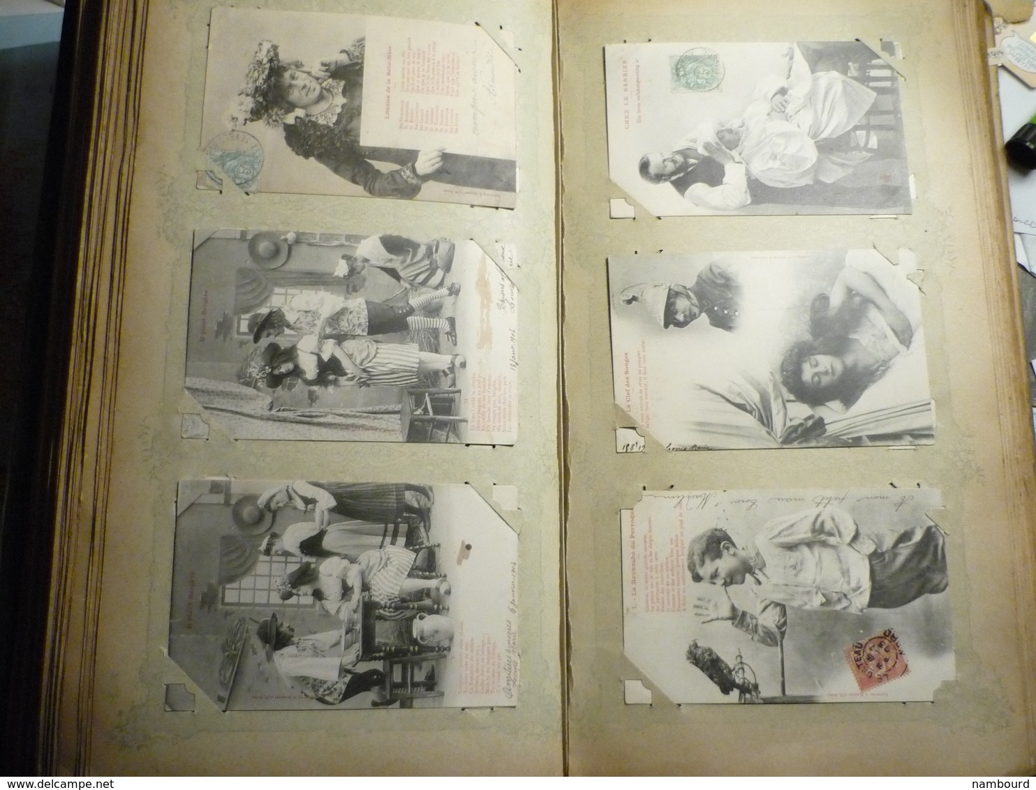 Lot de 696 cartes fantaisie Bergeret dans un gros album ancien de 232 pages