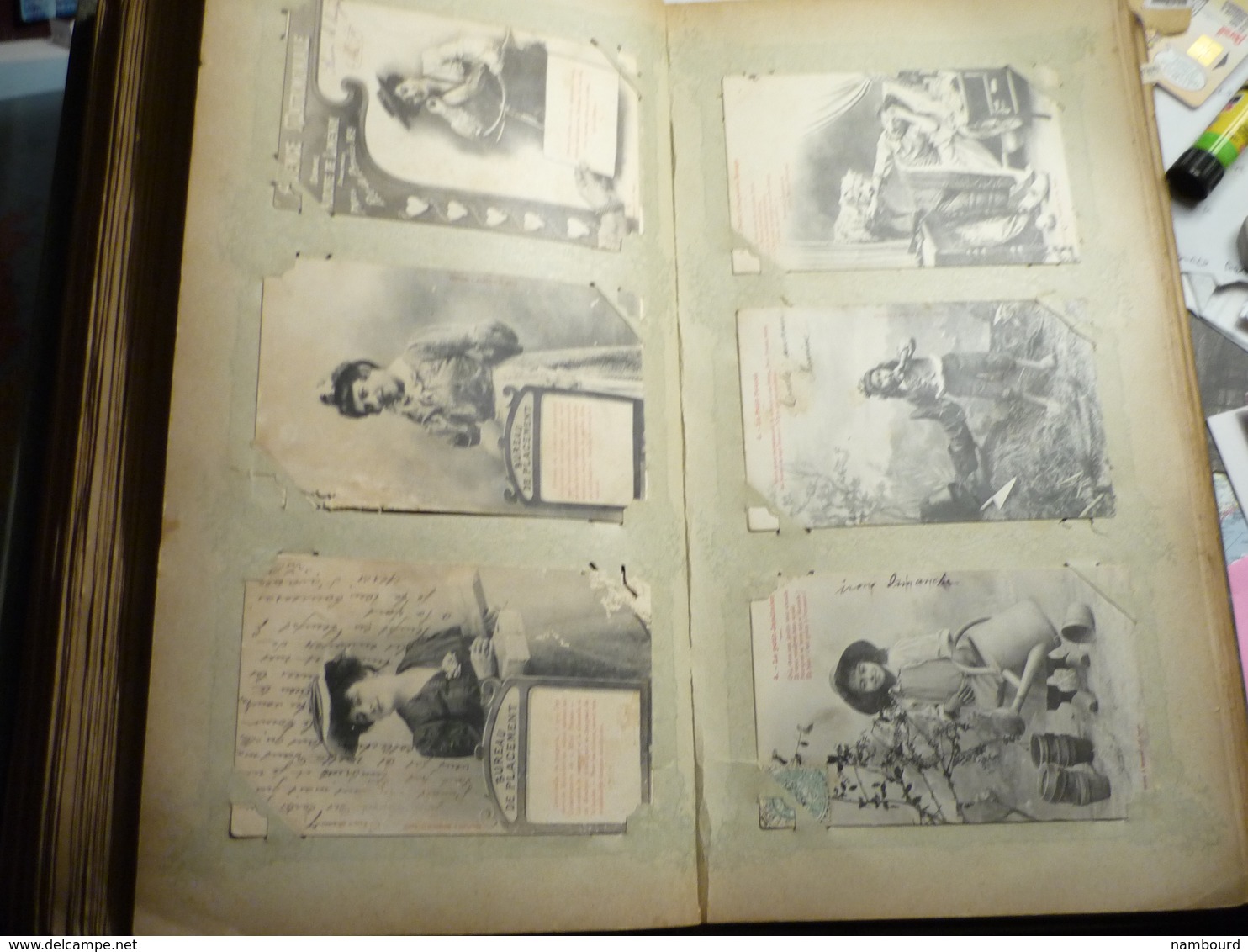 Lot de 696 cartes fantaisie Bergeret dans un gros album ancien de 232 pages