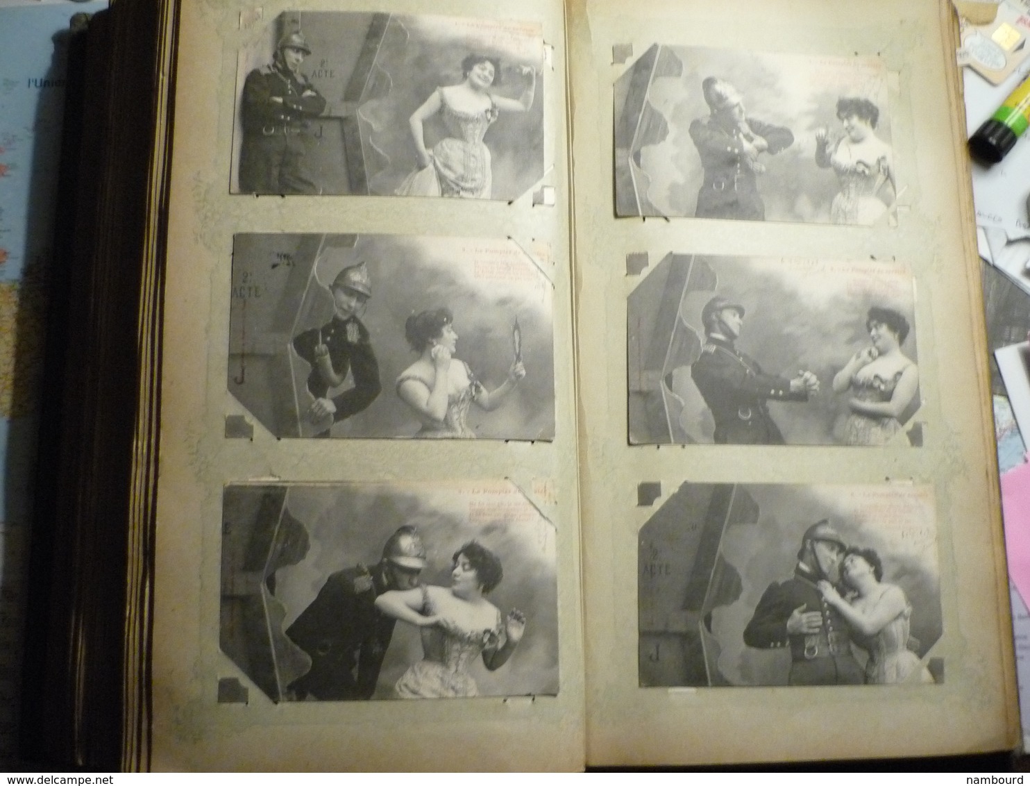 Lot de 696 cartes fantaisie Bergeret dans un gros album ancien de 232 pages