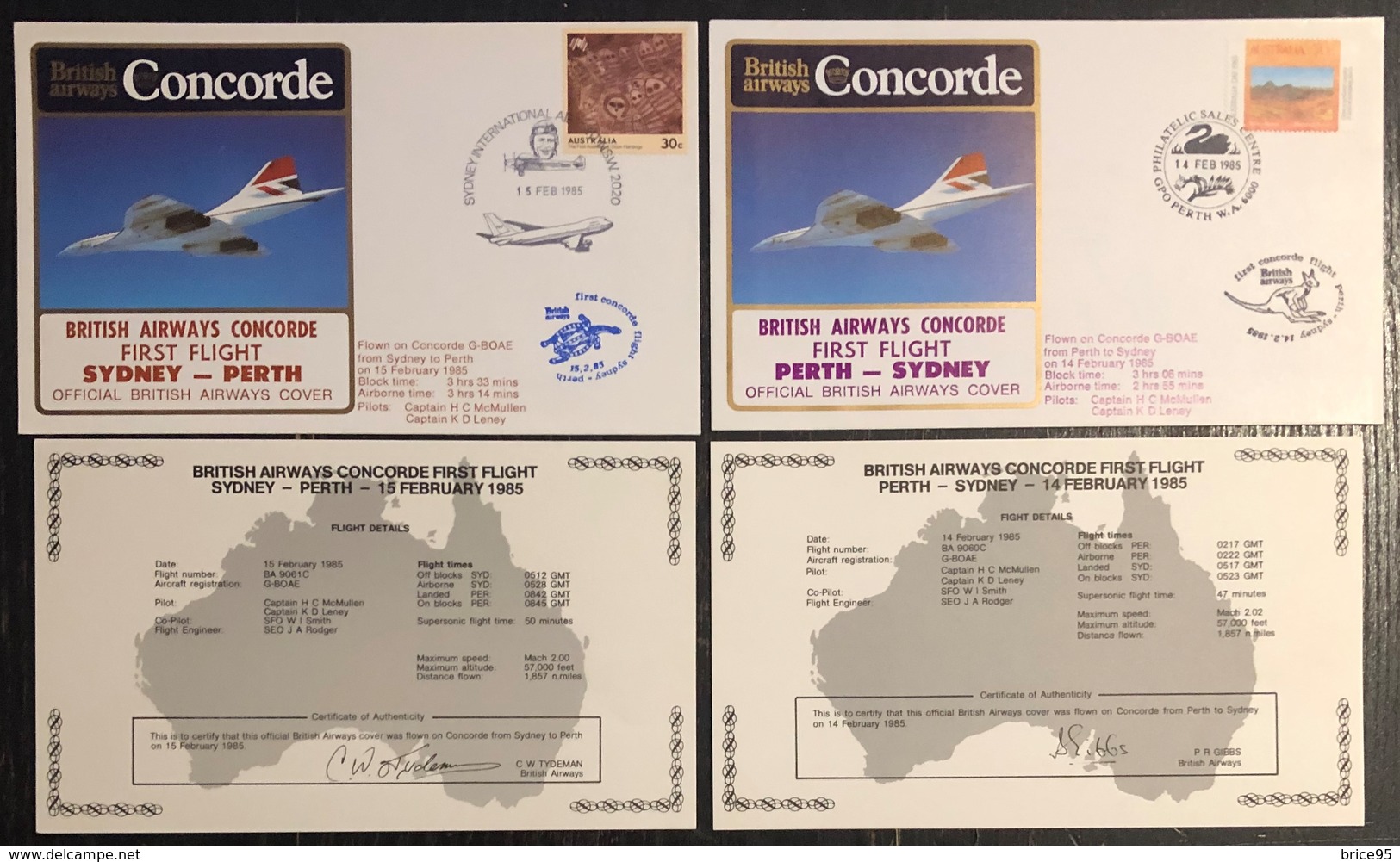 Premier Vol - Concorde - British Airways - Sydney - Perth - 1985 - Concorde