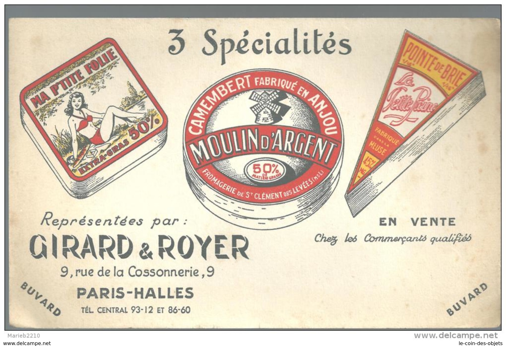 BUVARD - 3 Spécialités Fromages - Girard & Royer - Alimentaire