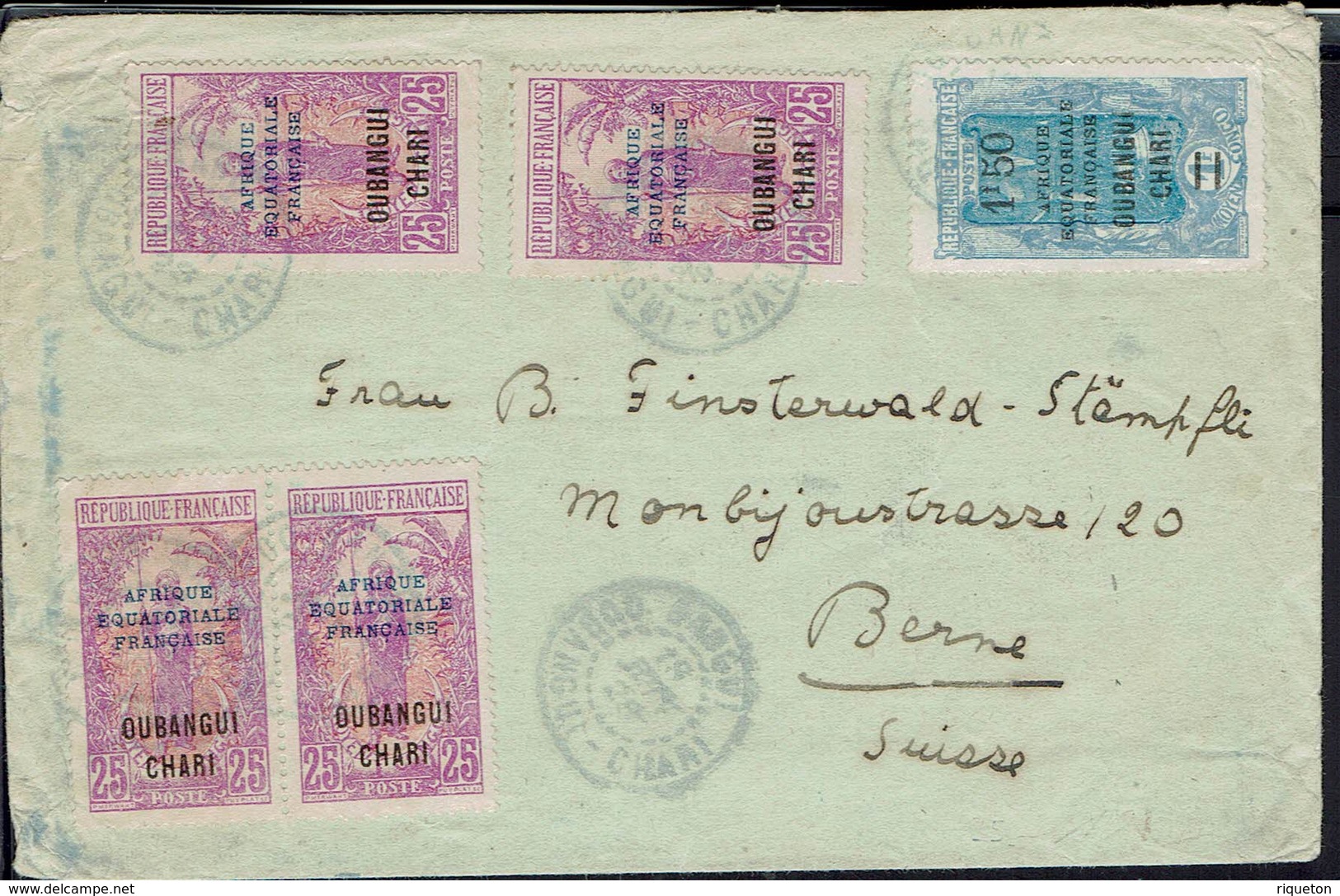 Oubangui - 1927  "Mission Evangélique Baptiste à Alindao" Affr. à 2,50 F. Sur Enveloppe Pour Berne (Suisse) - B/TB - - Covers & Documents