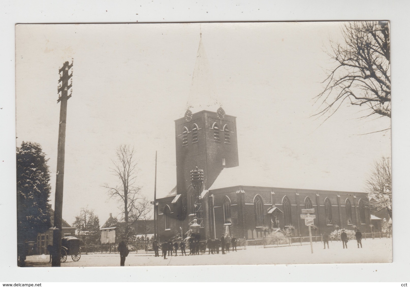 Ertvelde  Evergem  FOTOKAART Van De Kerk En Omgeving In De Sneeuw (1923) - Evergem