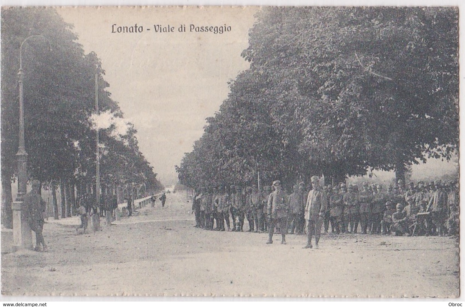 Lonato: Viale Di Passegio With Military Rare Picture/ For Seize! - Brescia