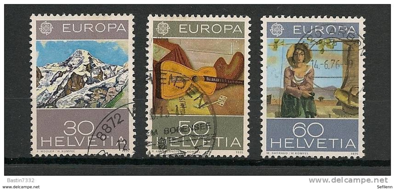 1975 Switzerland Complete Set Europe/CEPT Used/gebruikt - Oblitérés