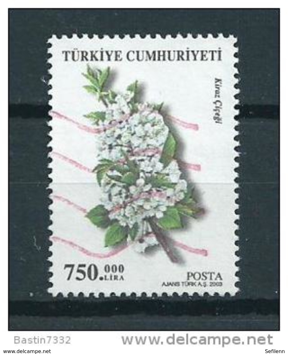 2003 Turkey Flowers,fleurs,blümen 750.000 Lira Used/gebruikt/oblitere - Oblitérés