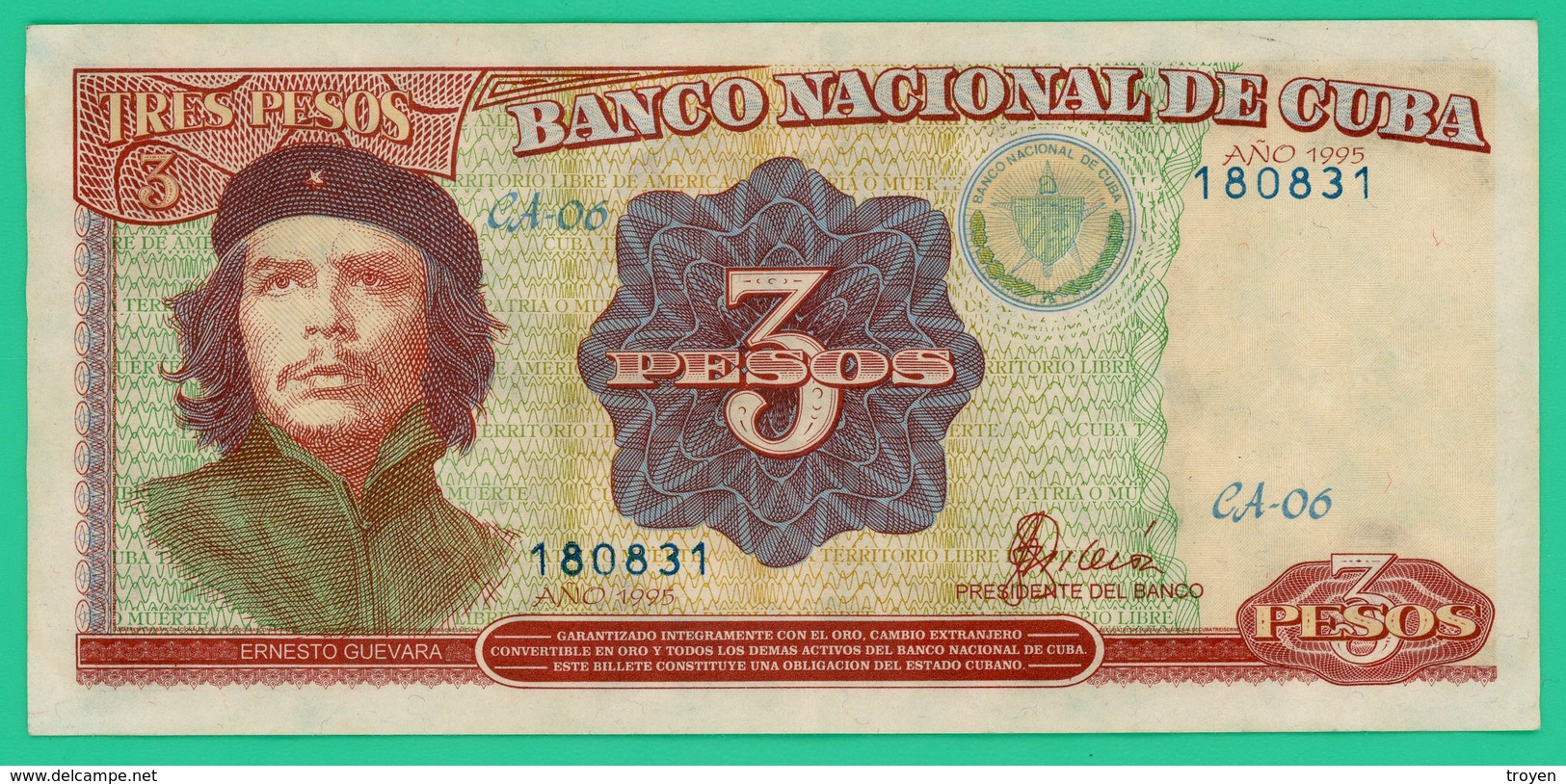 3 Peso - Cuba - N°CA06- 180831 - 1995 - Sup - - Cuba