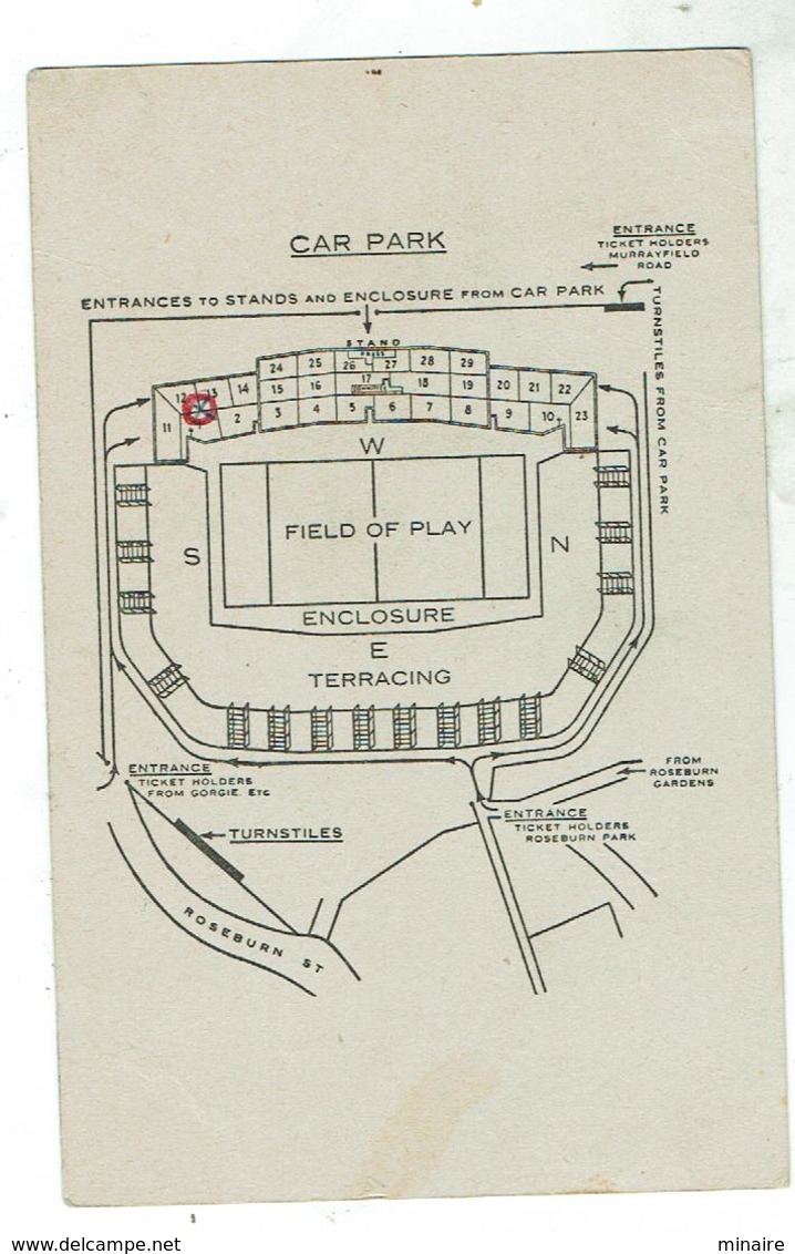 Billet Tournoi Des Cinq Nations 1962 / Ecosse- France à Murrayfield 13 Janvier /Albaladejo 8 Pts Plan Du Stade Au Verso - Rugby