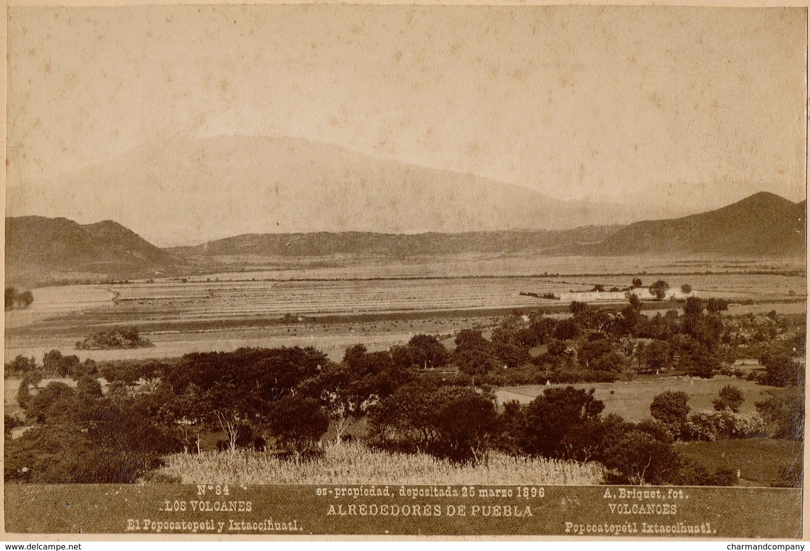 1896 - Mexico - Alrededorès De Puebla - Los Volcanes - Popocatepetl Y Ixtacccihuatl - N° 84 - Foto A. Briquet - 2 Scans - Ancianas (antes De 1900)