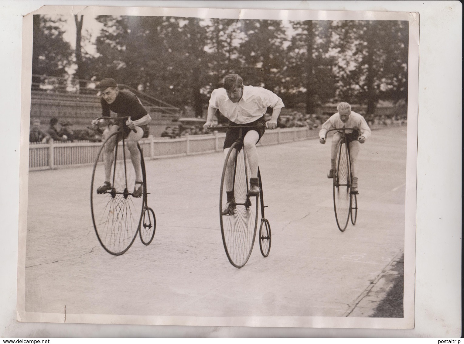 CYCLE MEETING OLD FASHIONED PENNY FARTHING RACE HERNE HILL   25*20CM Fonds Victor FORBIN 1864-1947 - Ciclismo