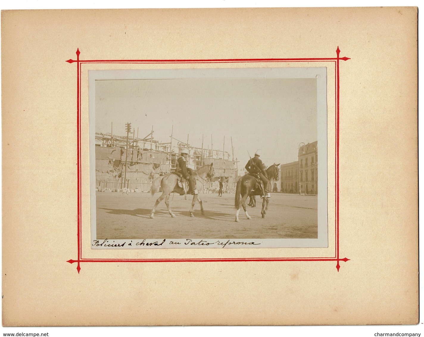 C1895 - Mexico - Paseo De La Reforma - Policiers à Cheval - Police On Horses - 2 Scans - Antiche (ante 1900)