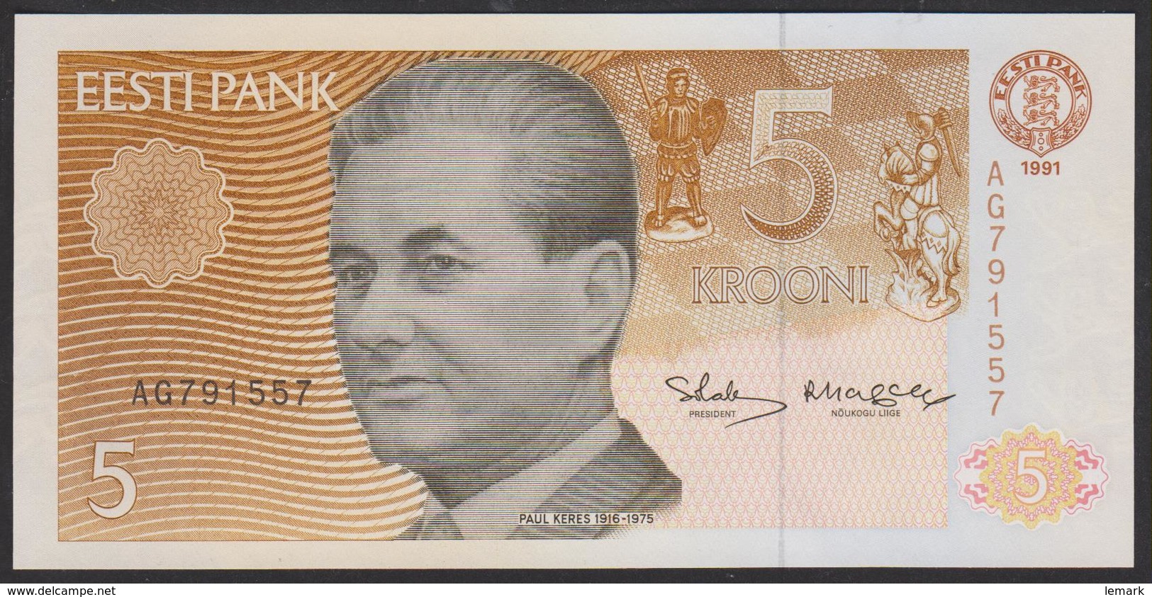 Estonia 5 Krooni 1991 P71a UNC - Estonie