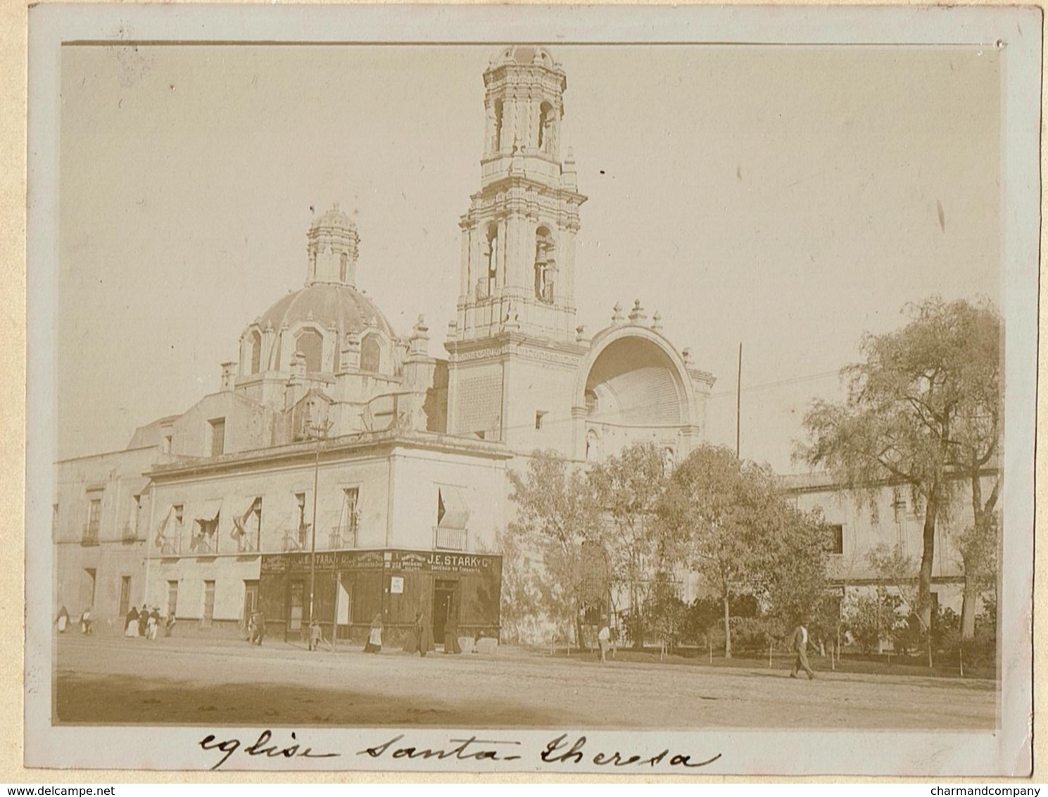 C1895 - Mexico - Eglise Santa Theresa - Santa Teresa Church - Shop American Shoes J.E. STARCK Y Cia - 2 Scans - Antiche (ante 1900)