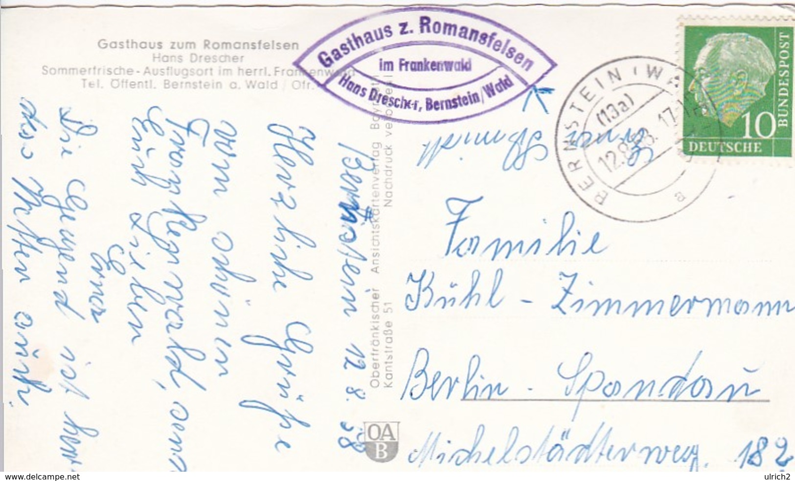 AK Gruss Aus Bernstein Am Wald - Frankenwald - Mehrbildkarte - 1958 (47370) - Hof