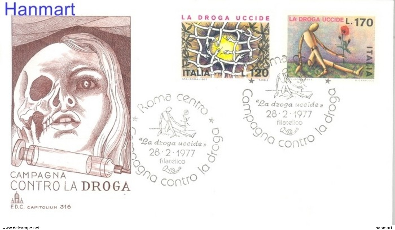 Italy 1977 Mi 1560-1561 FDC ( FDC ZE2 ITA1560-1561 ) - Drogue