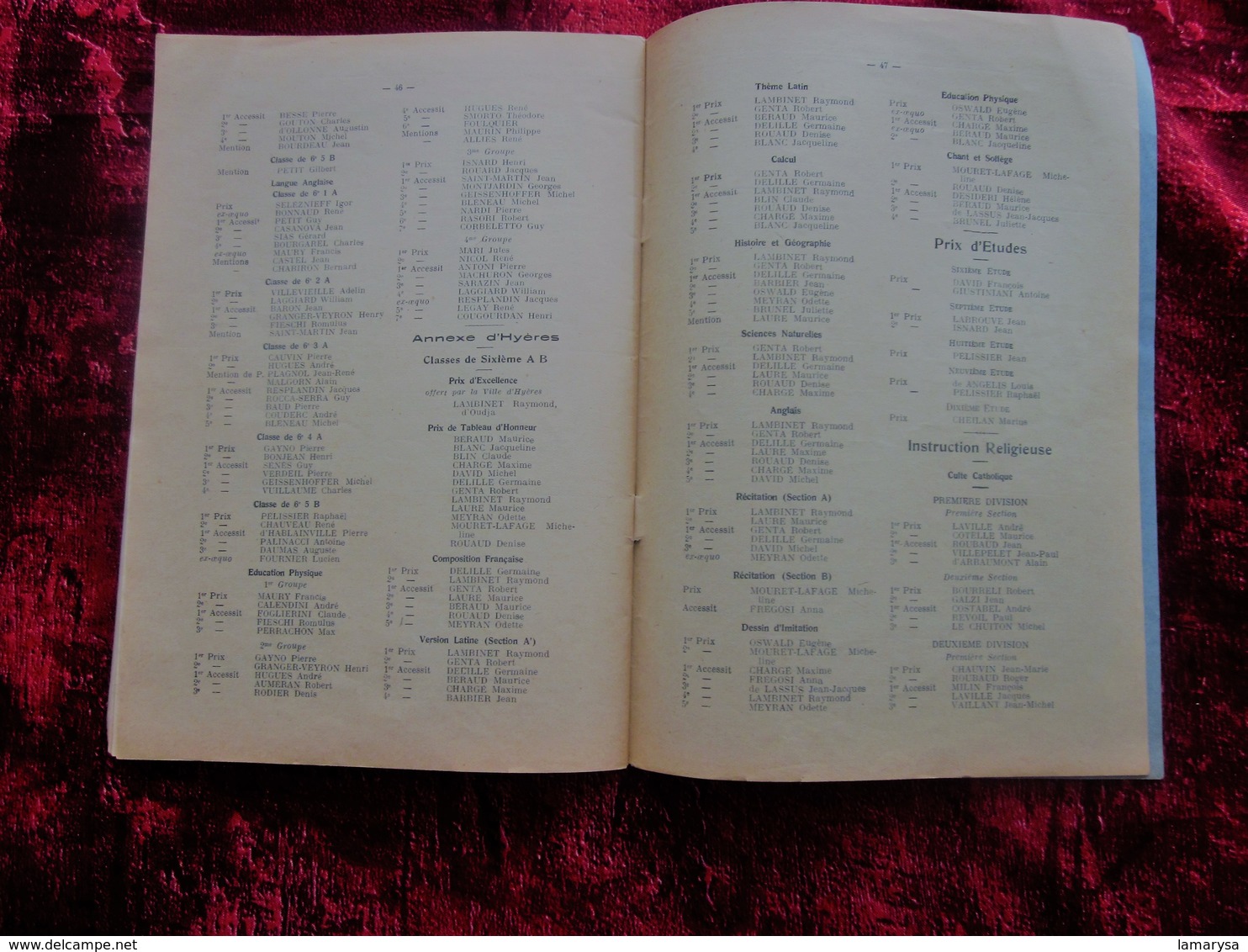 13 JUIL 1938 GRAND LYCÉE DE TOULON DISTRIBUTION SOLENNELLE DES PRIX PRÉSIDENCE AMIRAL GENSOUL PRÉFET MARITIME UNIVERSITÉ