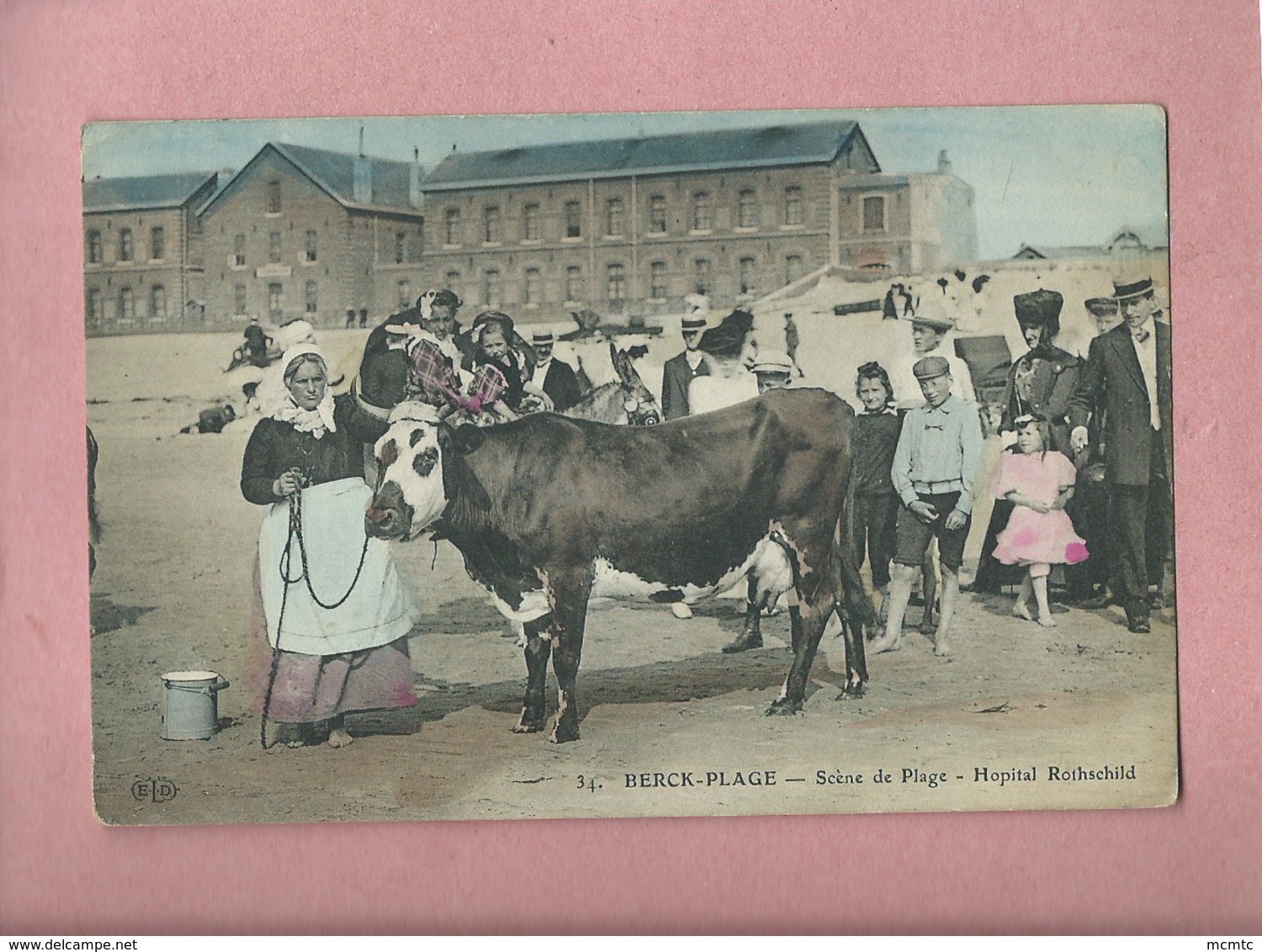 CPA -   Berck Plage -  Scène De Plage -  Hopital Rothschild   -( Vache , Vaches ) - Berck