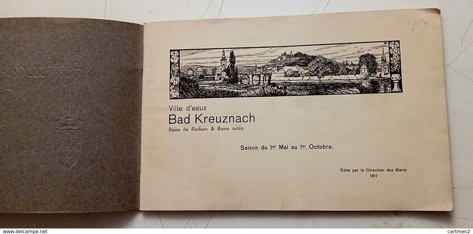 BAD KREUZNACH ALBUM DE 88 PAGES + CARTE GEOGRAPHIQUE GEMÜNDEN ILLUSTRATEUR KUNSTLER TARIF PANORAMA ROSENINSEL 1911 - Bad Kreuznach