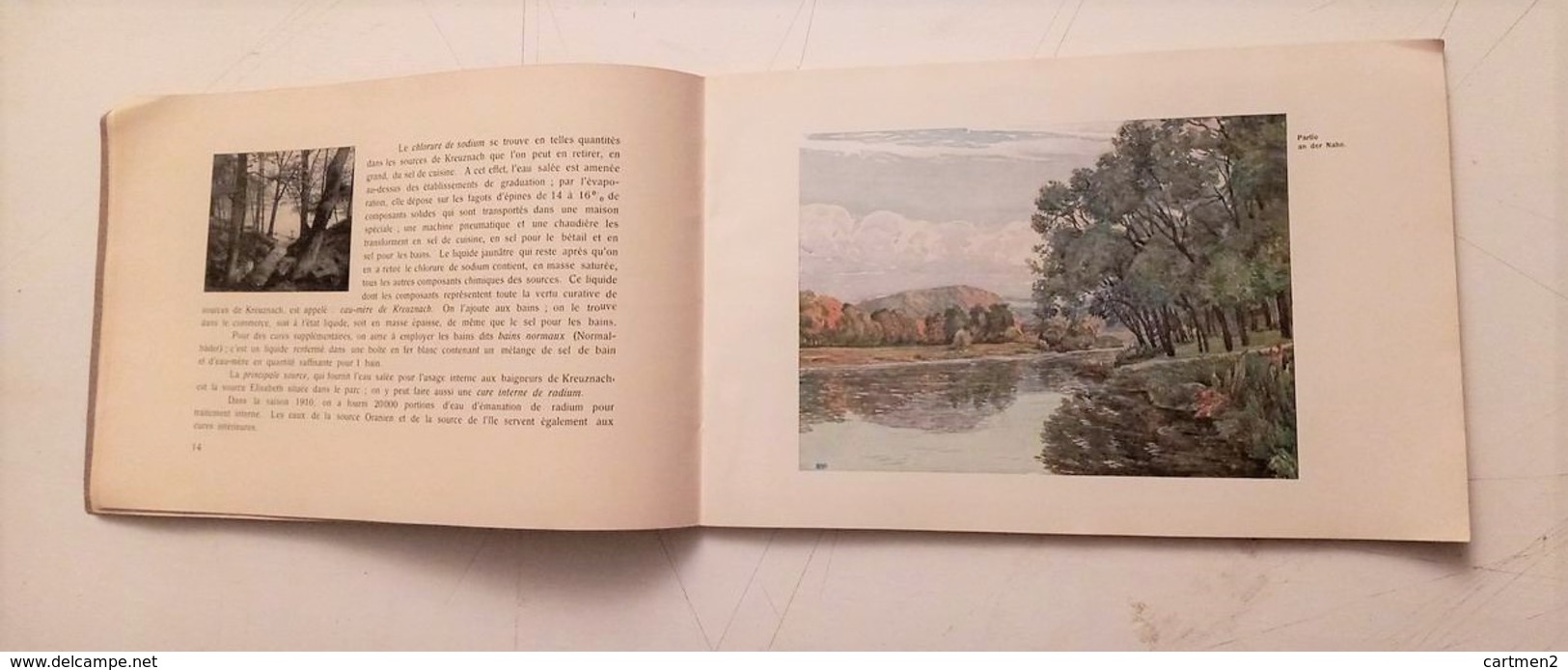 BAD KREUZNACH ALBUM DE 88 PAGES + CARTE GEOGRAPHIQUE GEMÜNDEN ILLUSTRATEUR KUNSTLER TARIF PANORAMA ROSENINSEL 1911