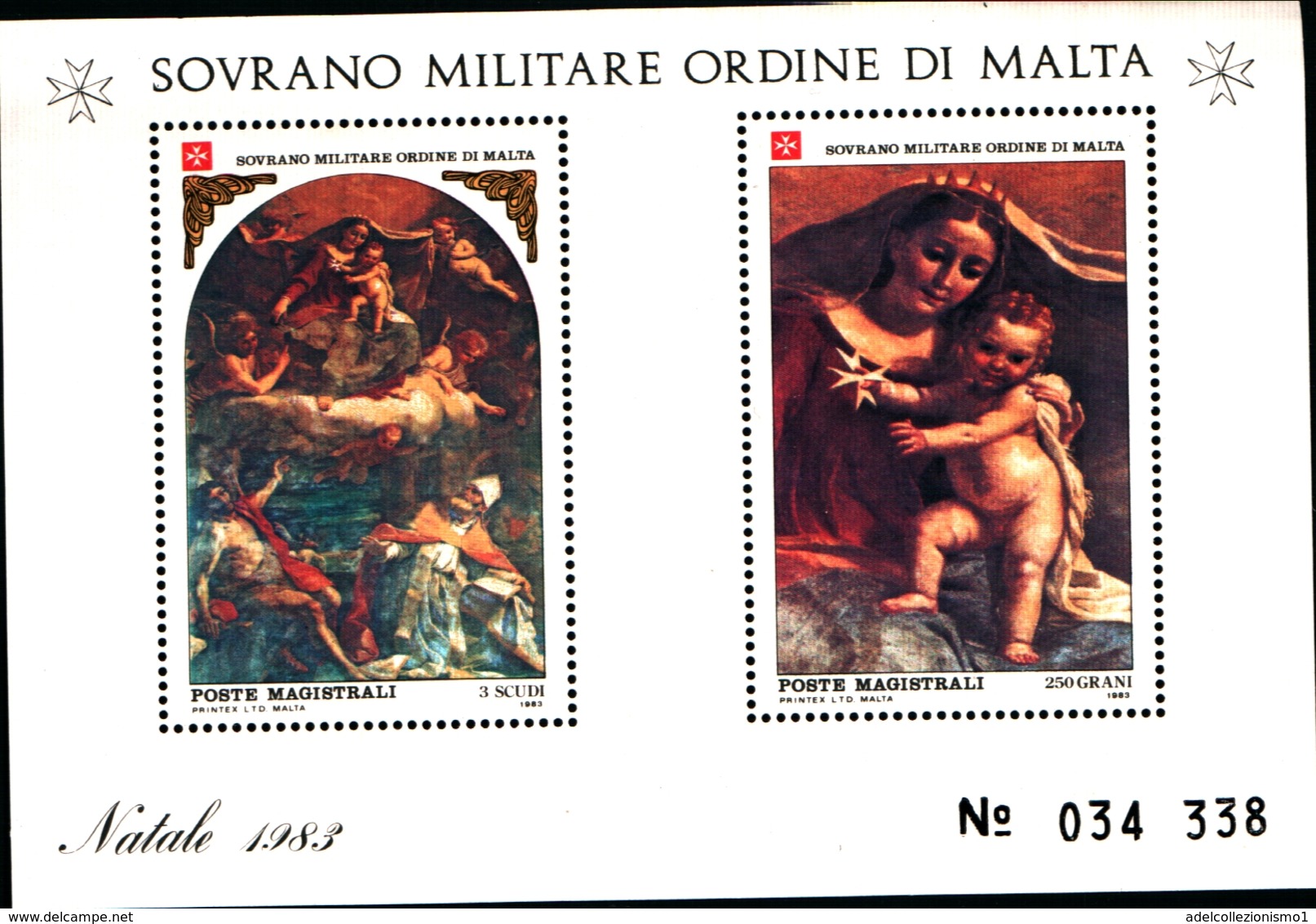 92701) SOVRANO MILITARE ORDINE DI MALTA SMOM NATALE 1983 BF-MNH** - Sovrano Militare Ordine Di Malta