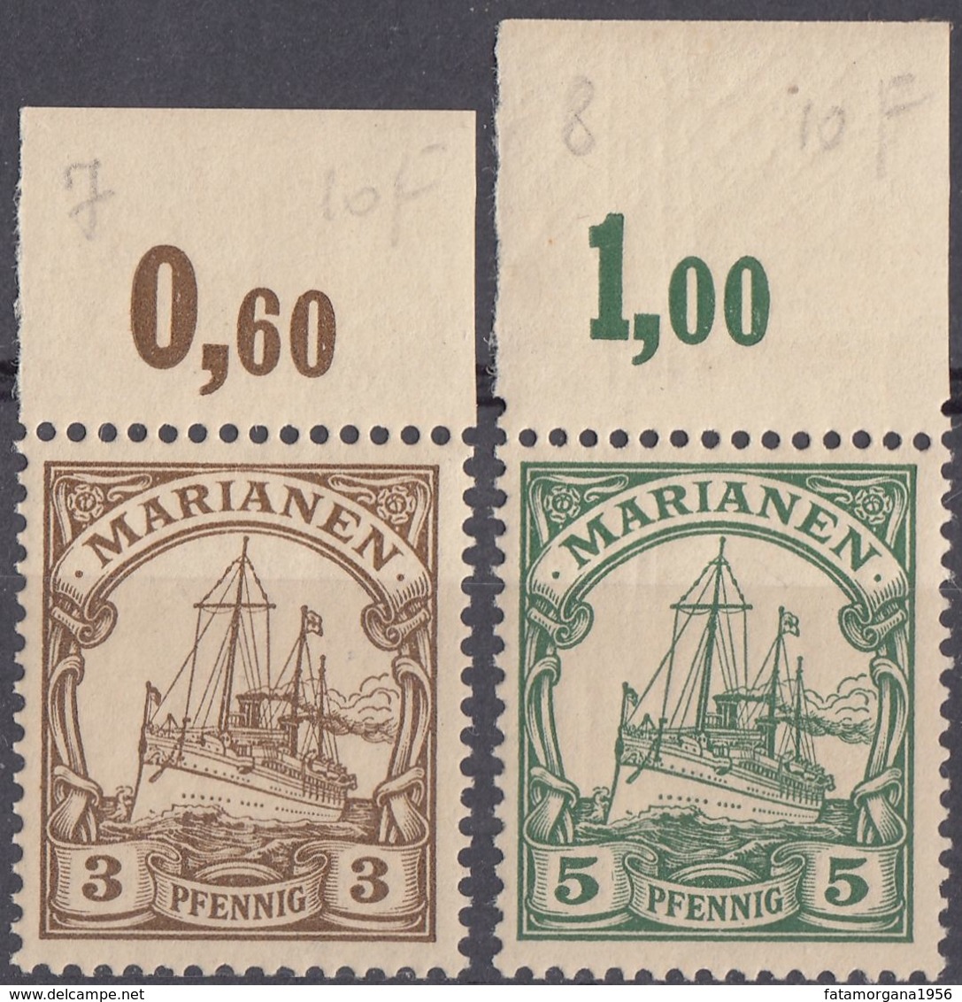 ISOLE MARIANNE, COLONIA TEDESCA - 1900 -  Lotto Di 2 Valori Nuovi MNH: Yvert 7 E 8. - Isole Marianne