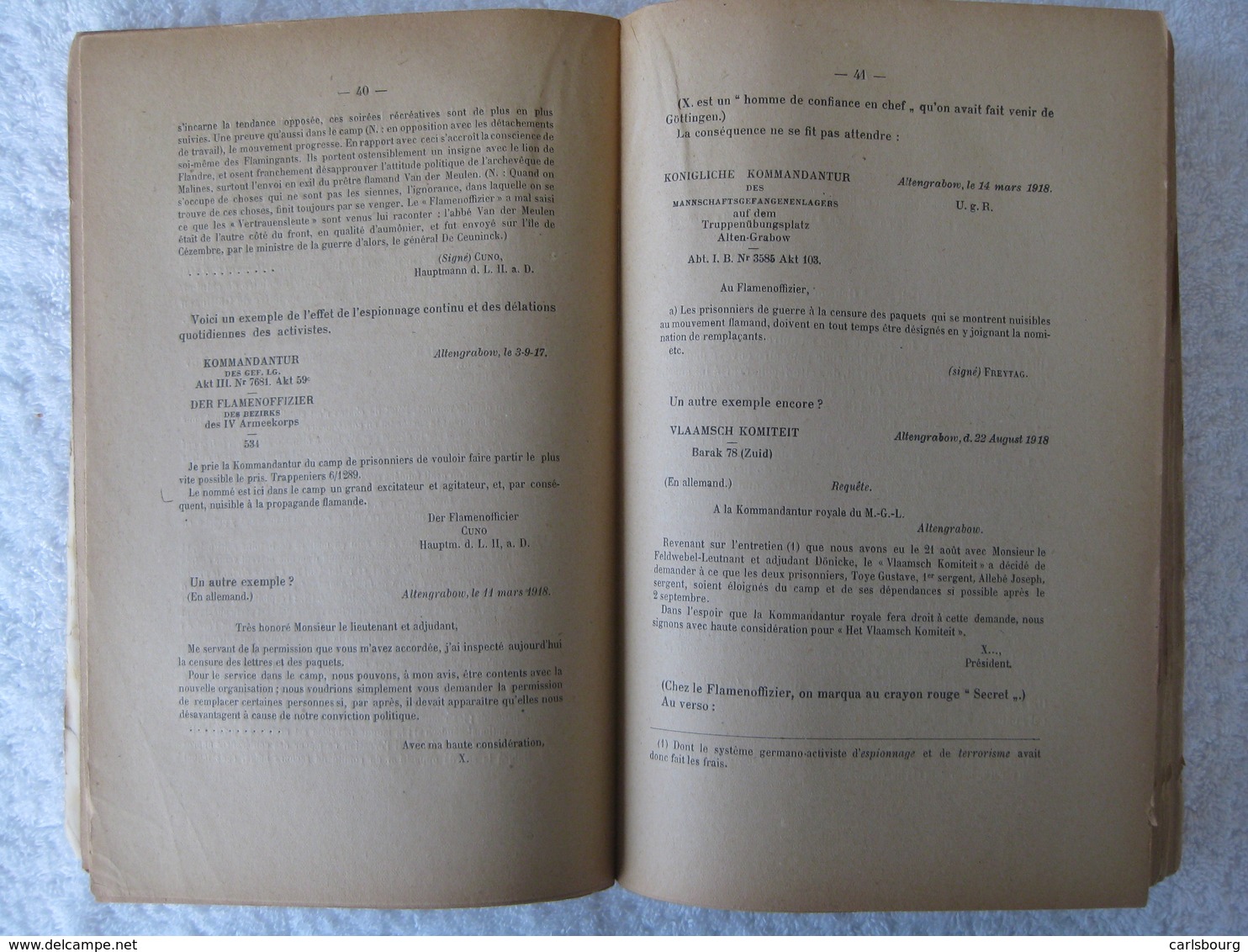 Guerre 14-18, flamingants et collaboration flamande – Rudiger - EO 1920 – peu courant