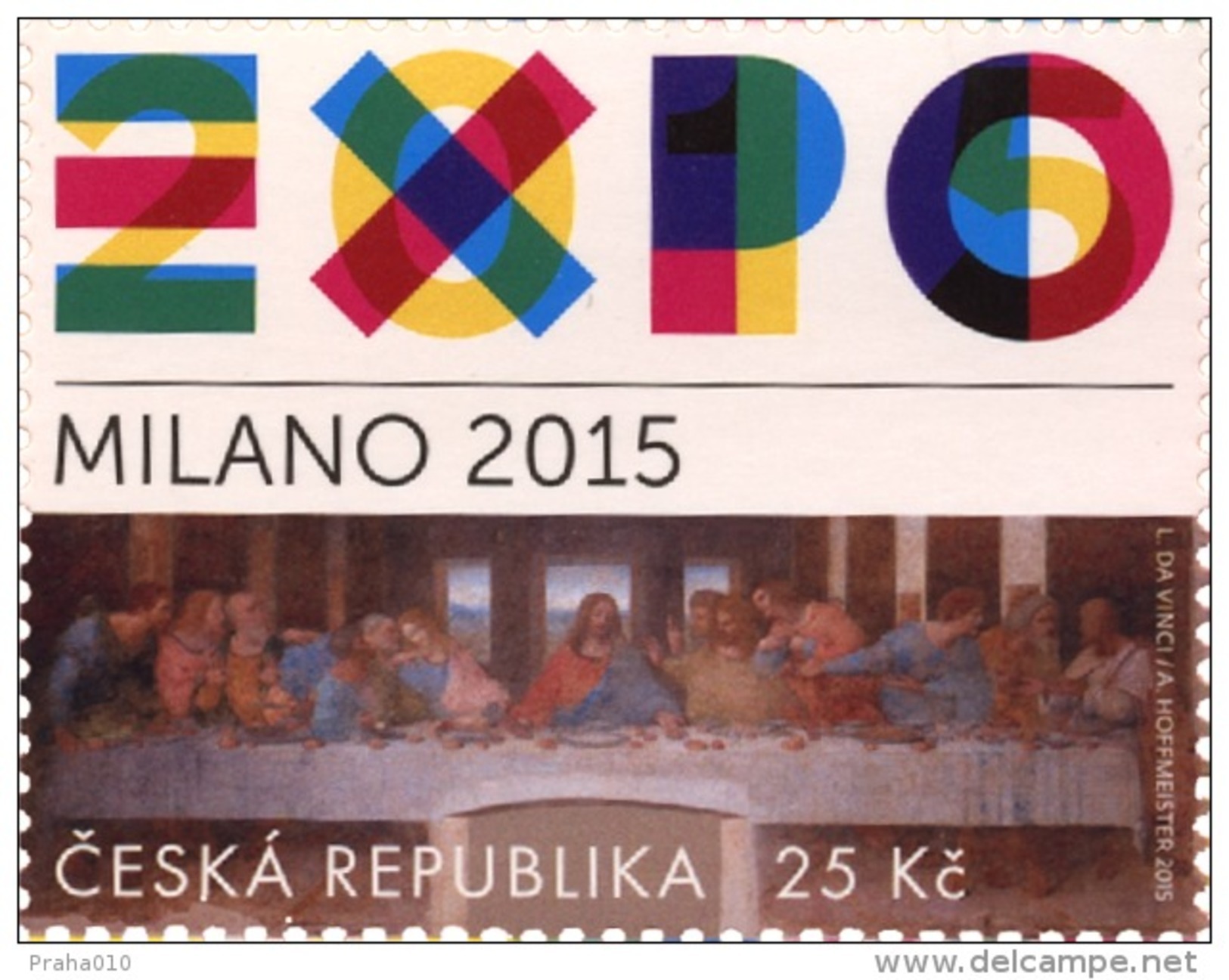 Czech Rep. / Stamps (2015) 0843: EXPO 2015 Milano (logo); Leonardo Da Vinci (1452-1519) "The Last Supper" (1494-1499) - 2015 – Milaan (Italië)