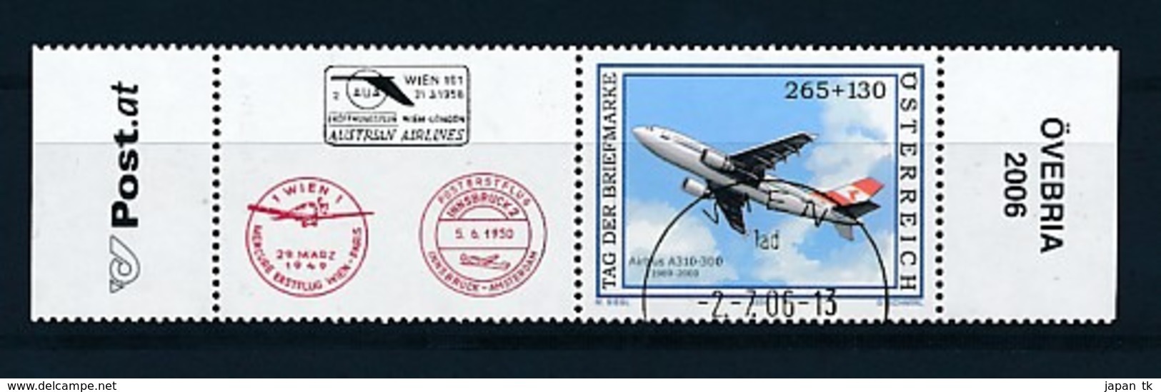 ÖSTERREICH Mi.Nr. 2606 Tag Der Briefmarke - Flugzeug Airbus A310-300 -used - Gebraucht