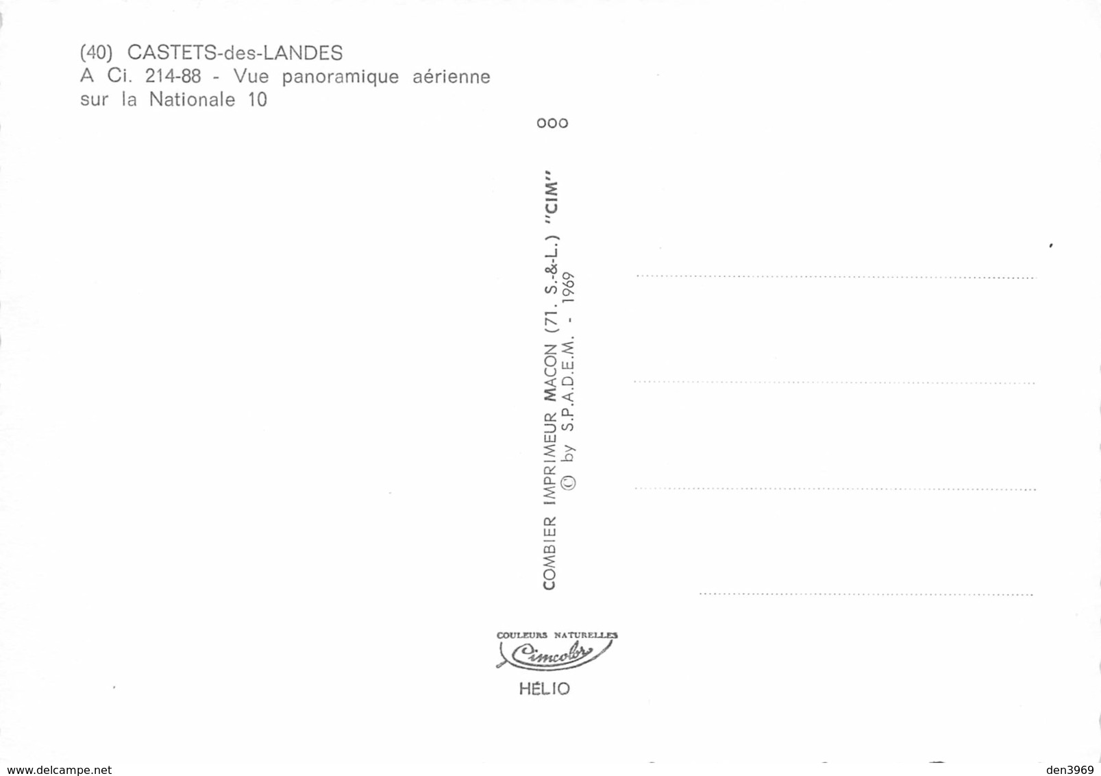 CASTETS-des-LANDES - Vue Panoramique Aérienne Sur La Nationale 10 - Castets