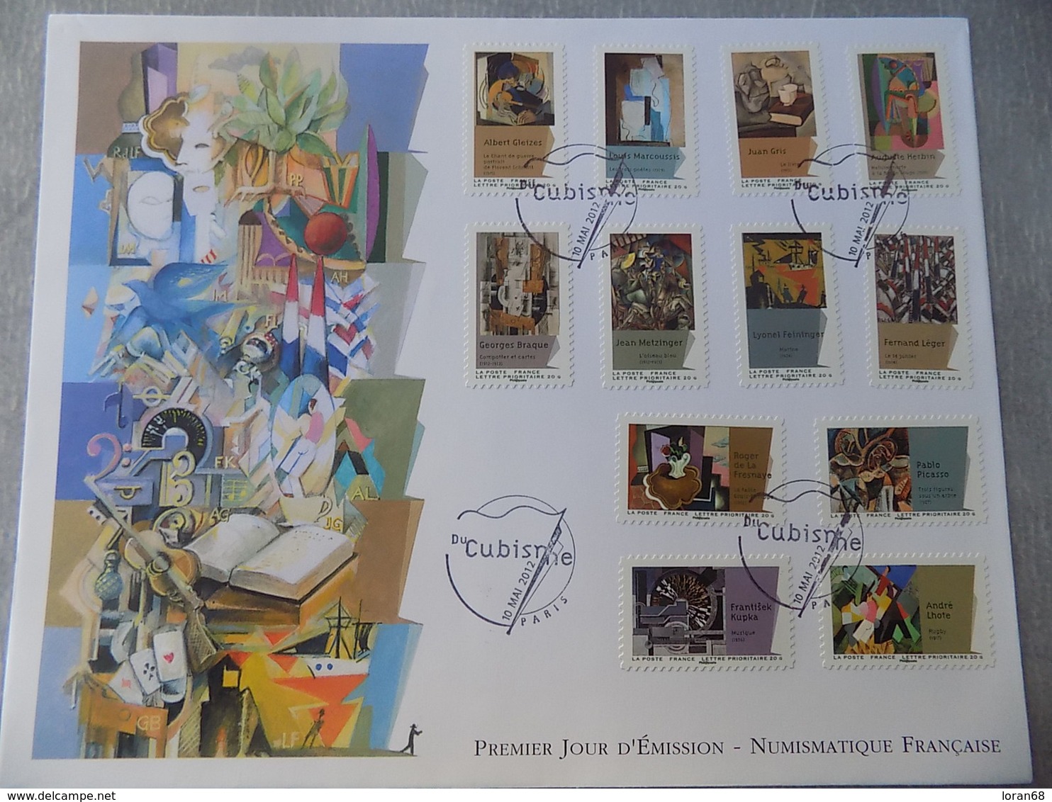 FDC Grand Format France 2012 : Série Artistique, Le Cubisme (série Complète 14 Timbres) - 2010-2019