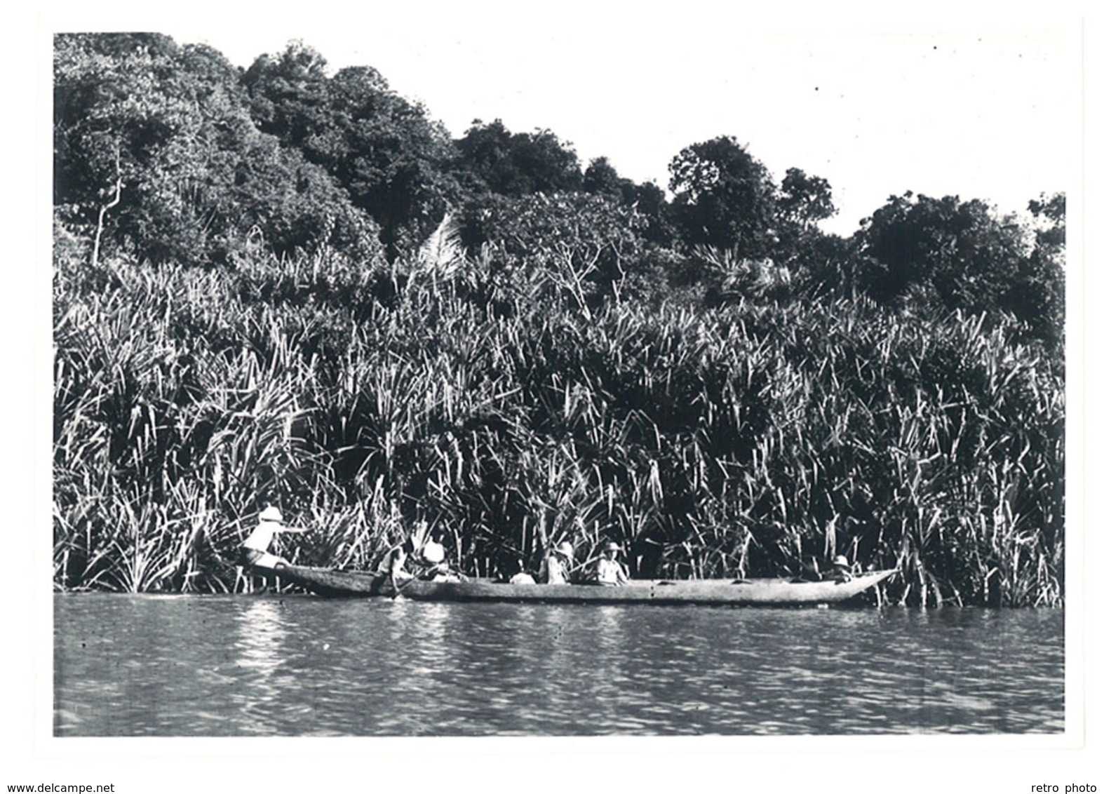 Photo Afrique 12,8 X 17,8 Cms, AEF, Moyen Congo - En Pirogue Sur Le Congo - Afrique