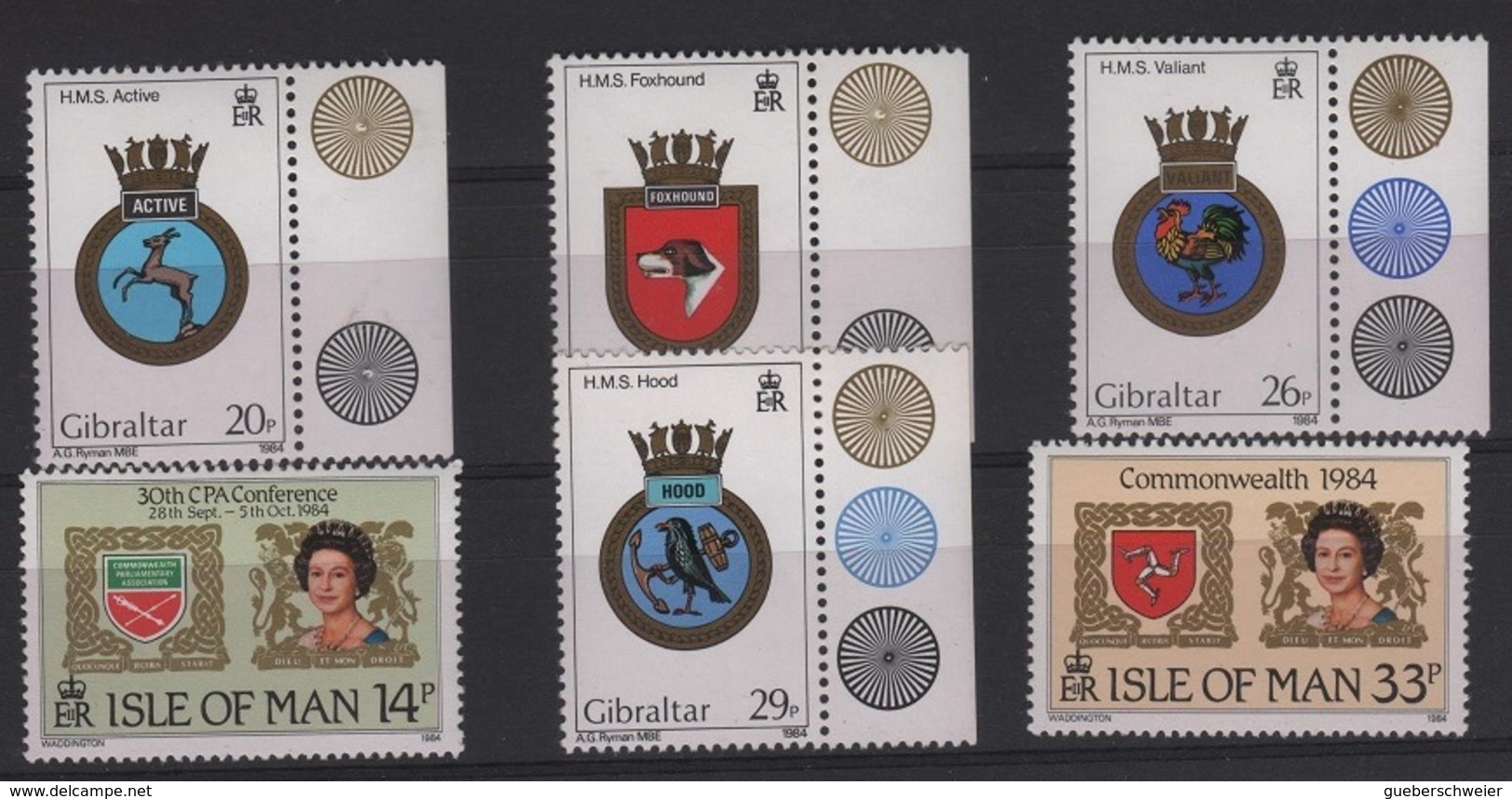ARM 17 - GIBRALTAR N° 258/59 + 489/92 Neufs** Armoiries - Gibraltar