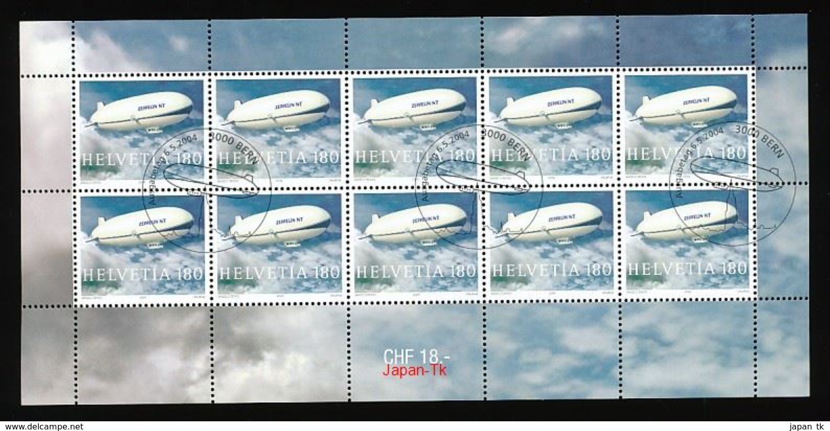 SCHWEIZ  Mi.Nr. 1879 Zeppelin  - Kleinbogen - Used - Usati