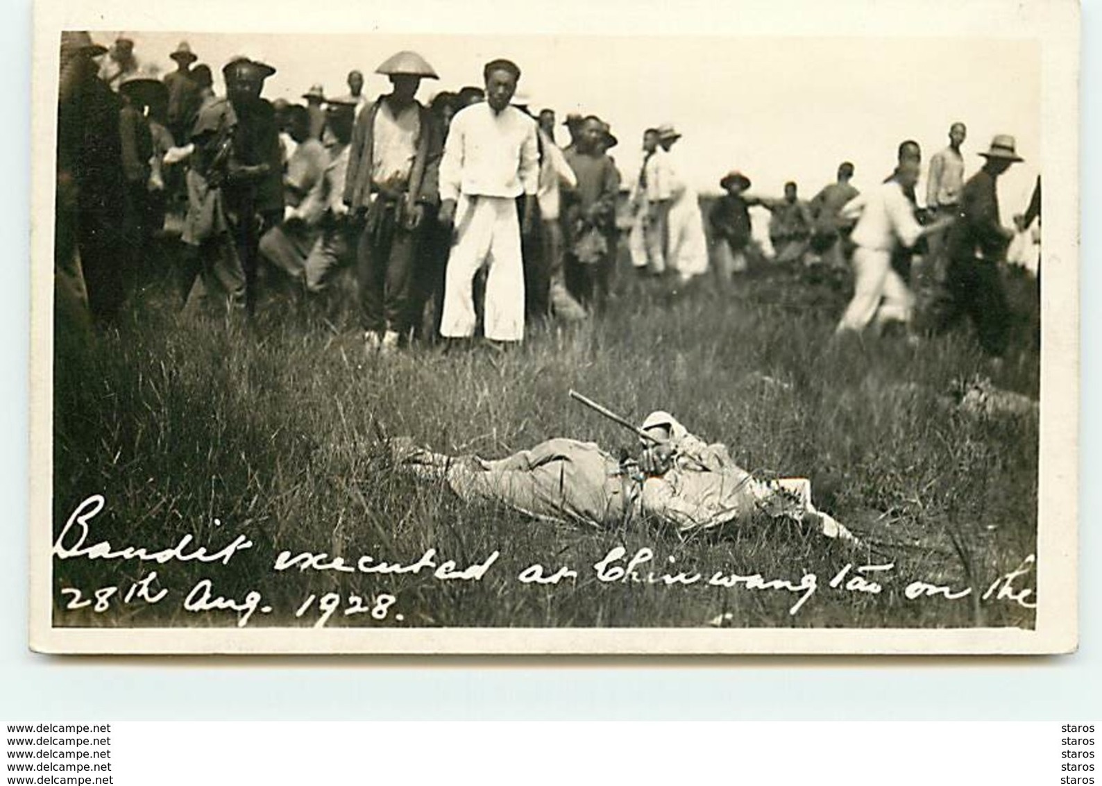 Chine - RPPC - Chin Wang Tao - Bandit Executed - 28th Aug. 1928 - Chine