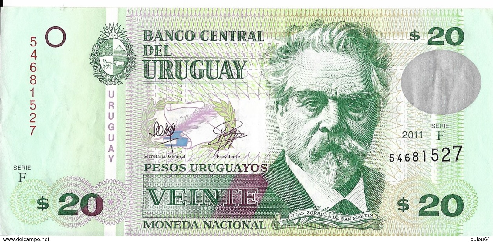 Uruguay - 20 Pesos 2011 - Série F - N° 54881527 - TTB - - Uruguay