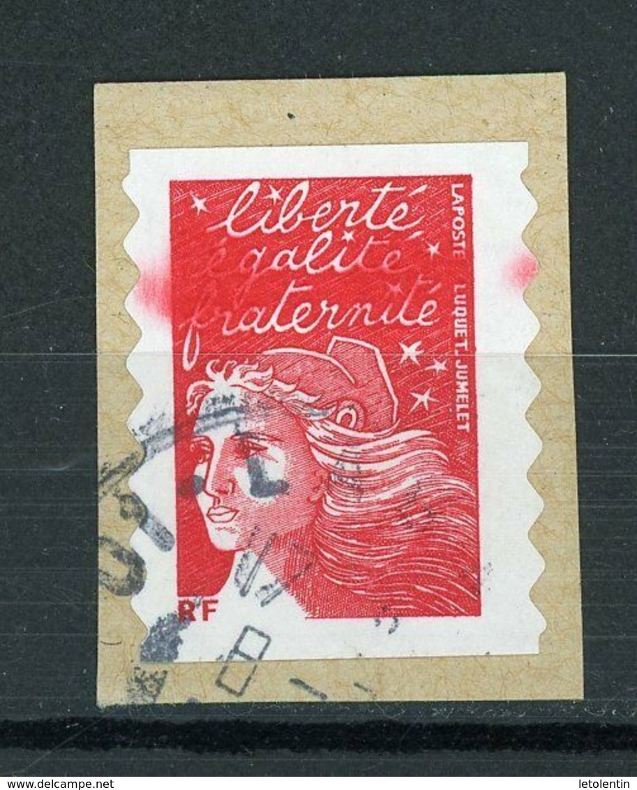 LUQUET TVP ROUGE N°Yt 3419 / FRAGMENT MACULÉ DE ROUGE - Used Stamps