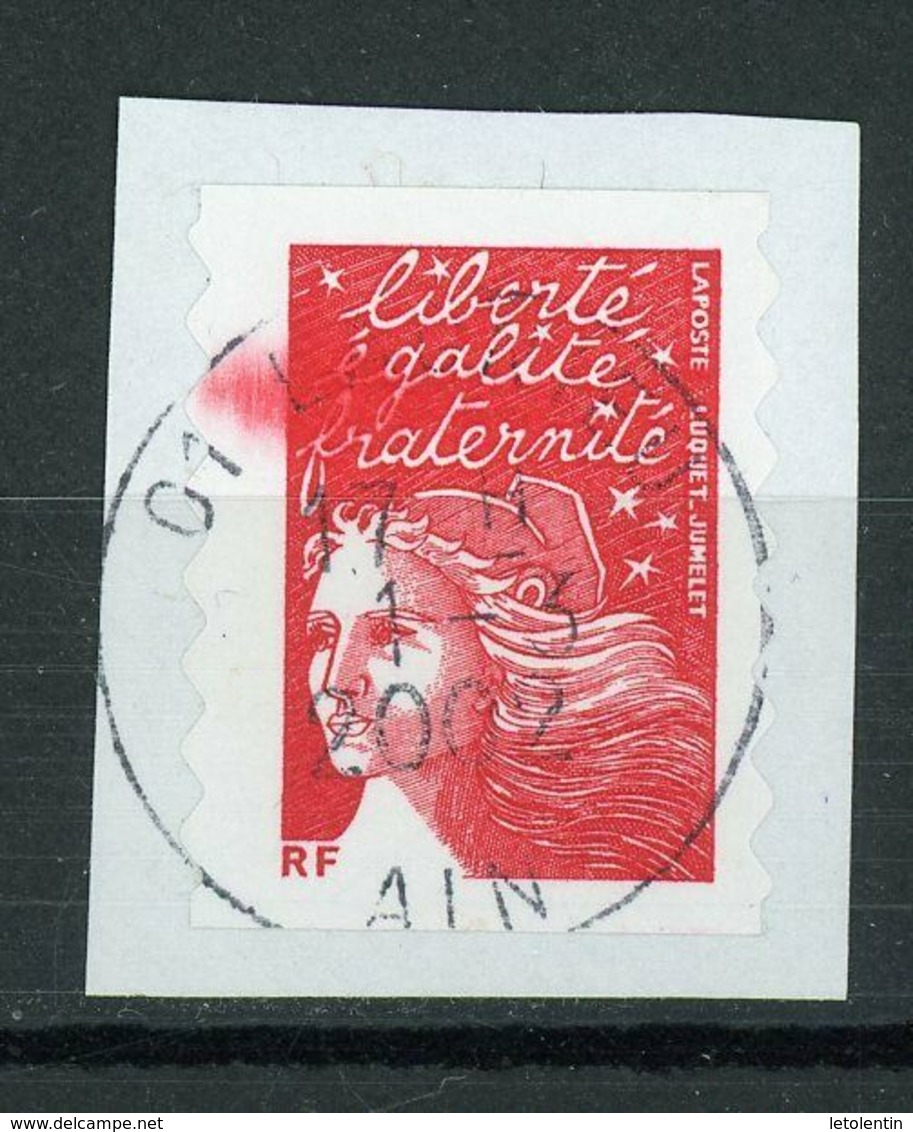 LUQUET TVP ROUGE N°Yt 3419 / FRAGMENT MACULÉ DE ROUGE - Used Stamps