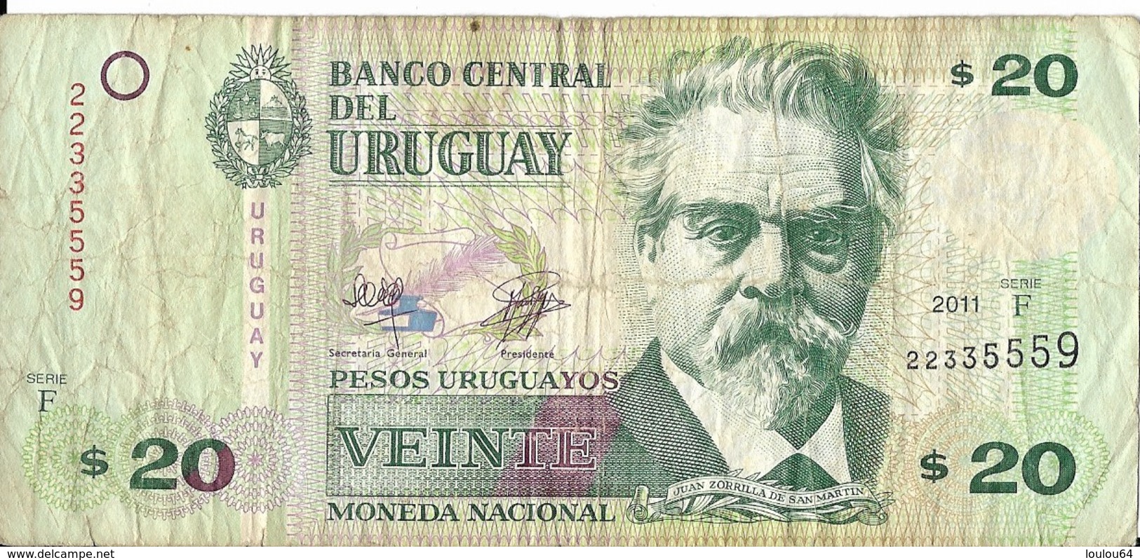 Uruguay - 20 Pesos 2011 - Série F - N° 22335559 - Usagé - - Uruguay