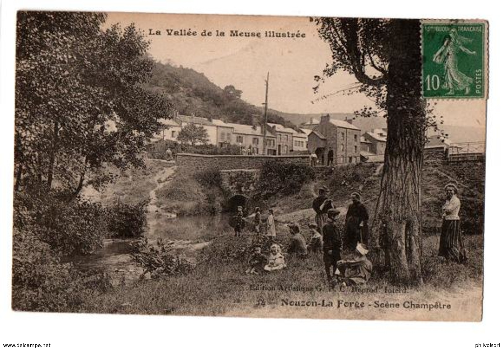 NOUZON LA FORGE SCENE CHAMPETRE TRES ANIMEE - Autres & Non Classés