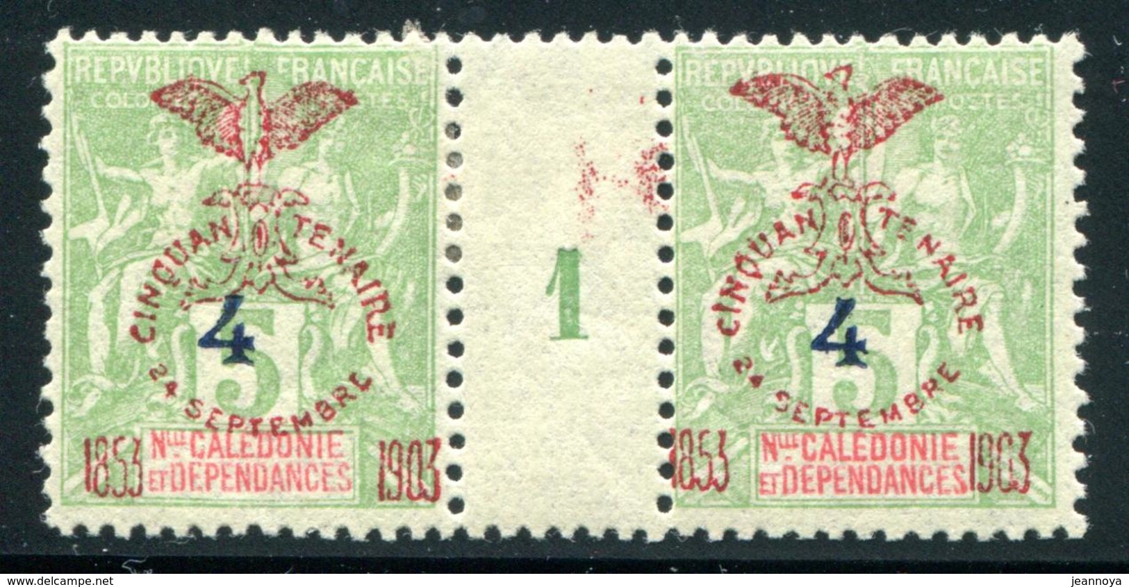 NOUVELLE CALEDONIE - N° 84 MILLÈSIME 1 , GOMME COLONIALE & CHARNIÈRE CENTRALE - TB - Neufs