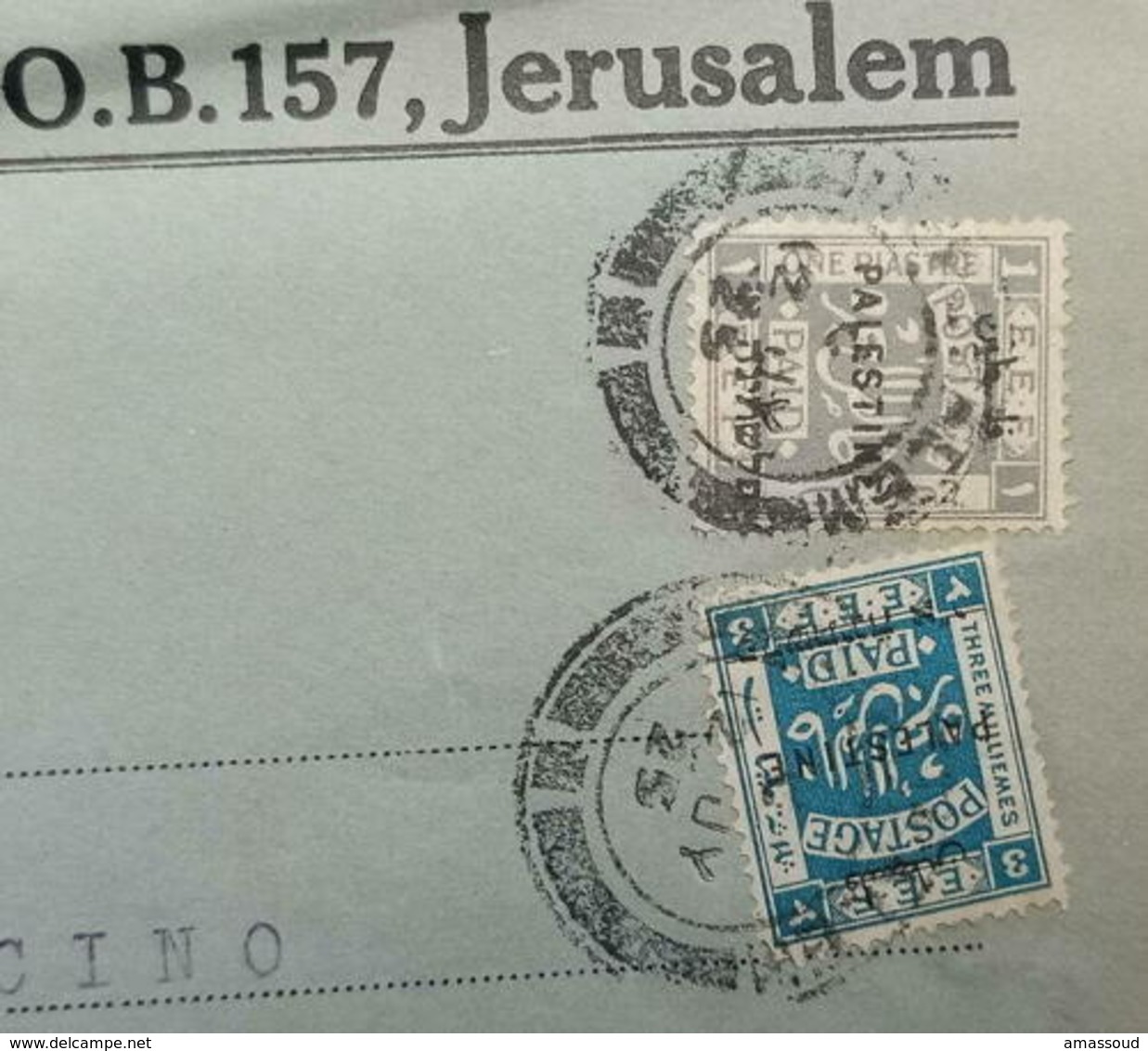 Palestine Jerusalem 113m Pictorial Surcharge 1925 Italy R. Barouch & Co. - Palestine