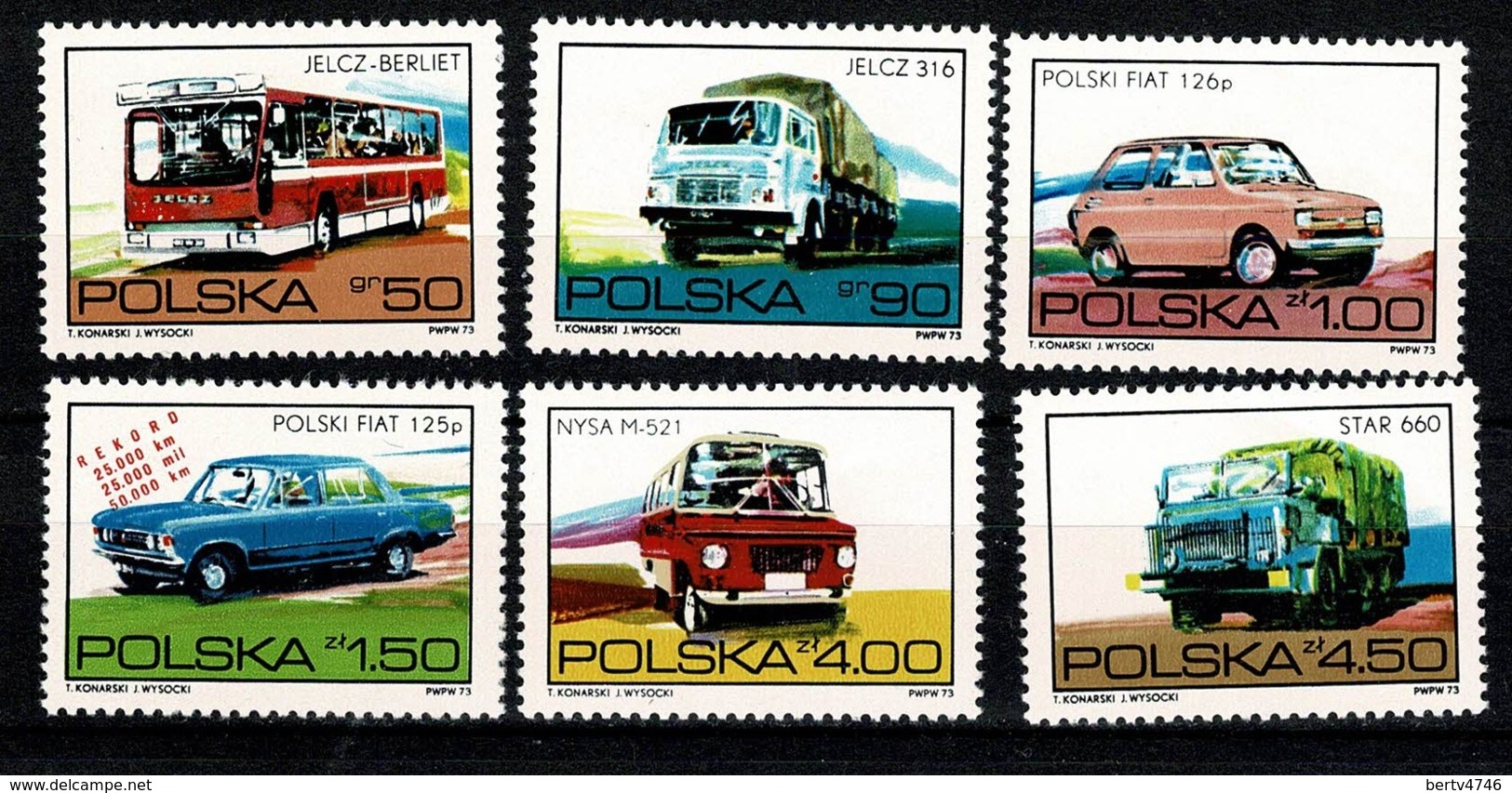 Polska 1973 Yv. 2130/35**,  Mi 2290/95** MNH - Unused Stamps