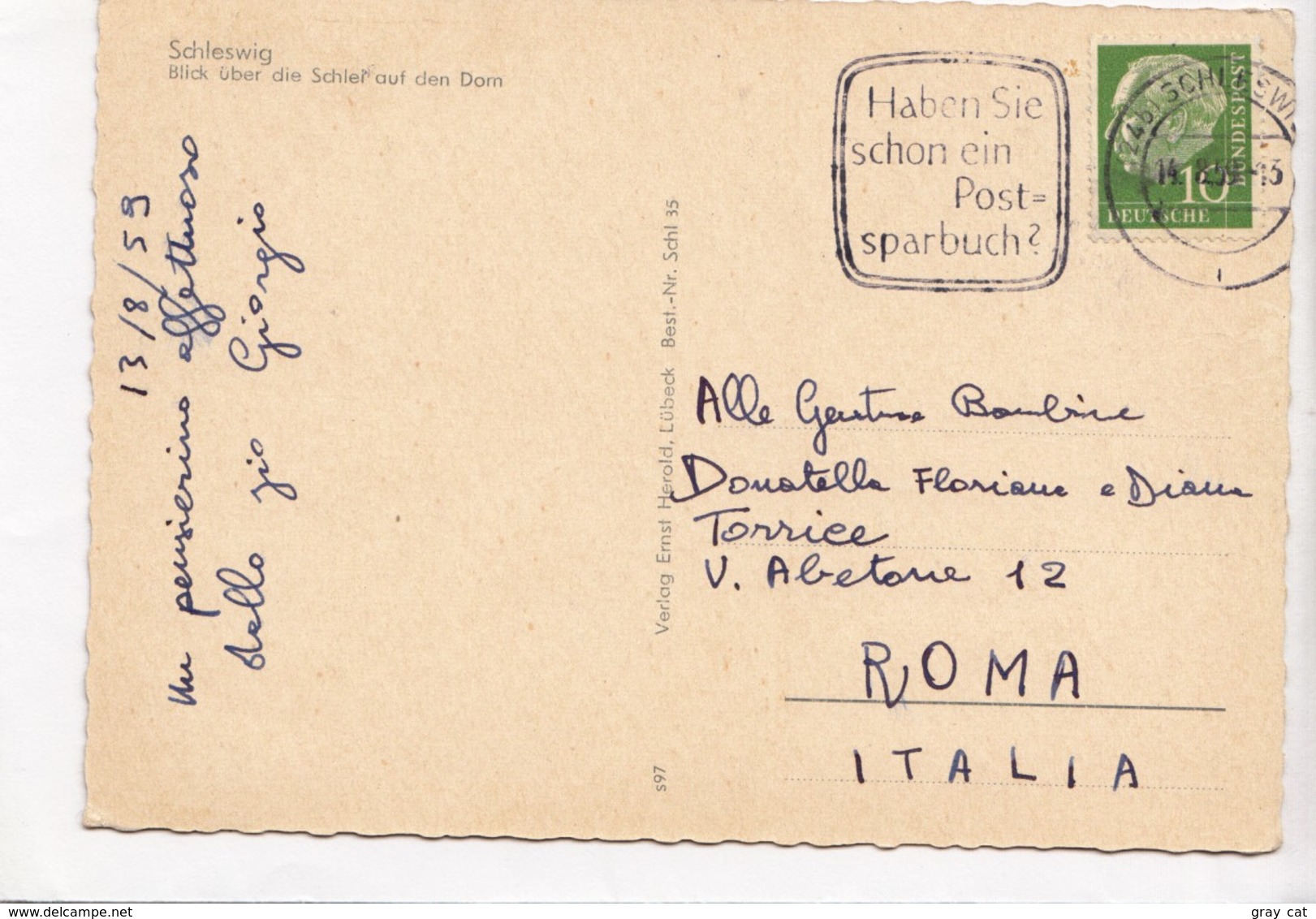 Schleswig, Blick Uber Die Schlel Auf Den Dom, 1959 Used Postcard [23844] - Schleswig