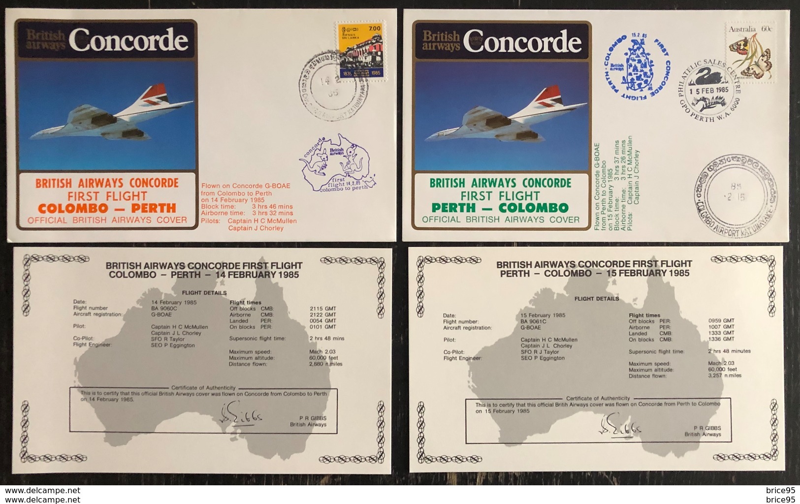 Premier Vol - Concorde - British Airways - Colombo - Perth - 1985 - Concorde