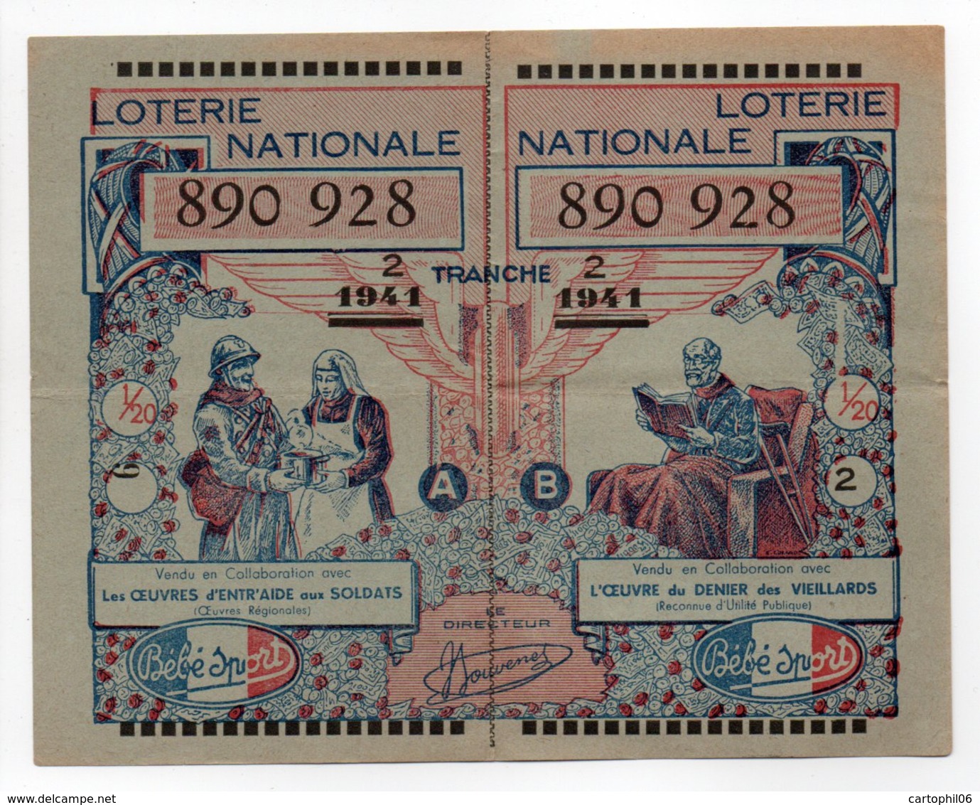 - BILLET DE LOTERIE NATIONALE 1941 - 2e TRANCHE - Etablissements BÉBÉ-SPORT - - Billets De Loterie