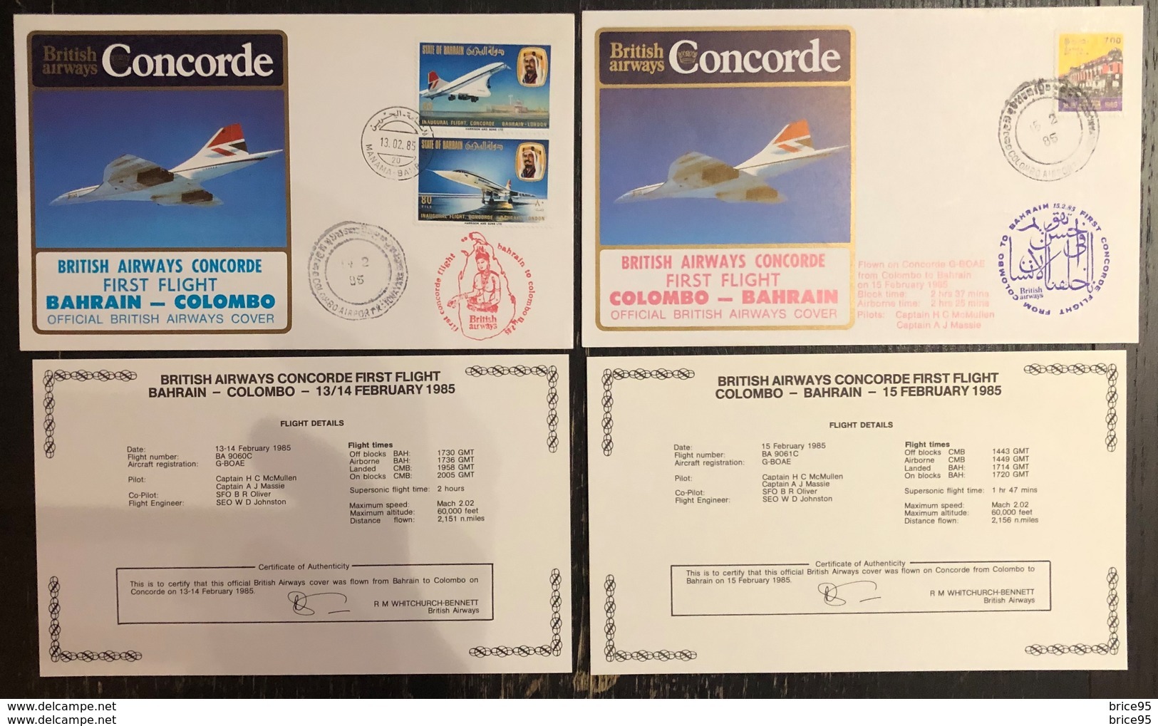 Premier Vol - Concorde - British Airways - Bahrain - Colombo - 1985 - Concorde