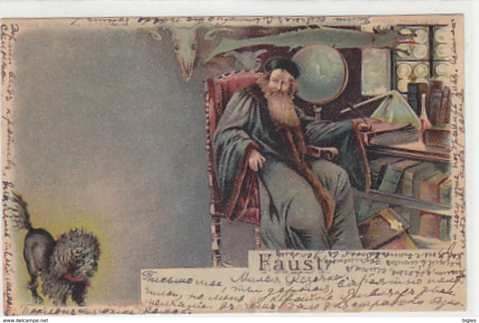 Faust - Super Hold-to-light-AK (Teufel) - Russische Frankatur - 1904       (A-182-191003) - Hold To Light