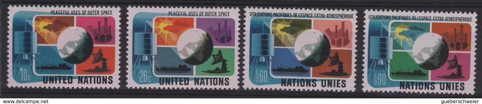 ASTRO 12 - NATIONS UNIES Genève Et New-York 4 Val. Neufs** Thème Astrologie - ONU